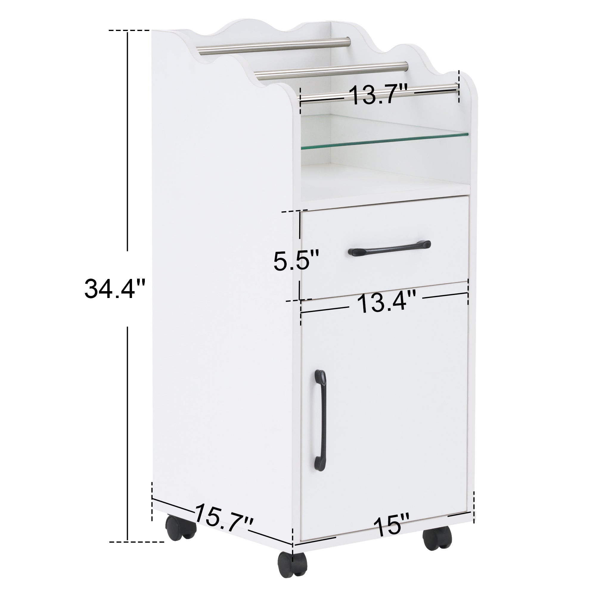 Hair Salon Cart with Stroage Cabinet, Barber Rolling Trolley for Hair Stylist, Beauty Organizer 2013