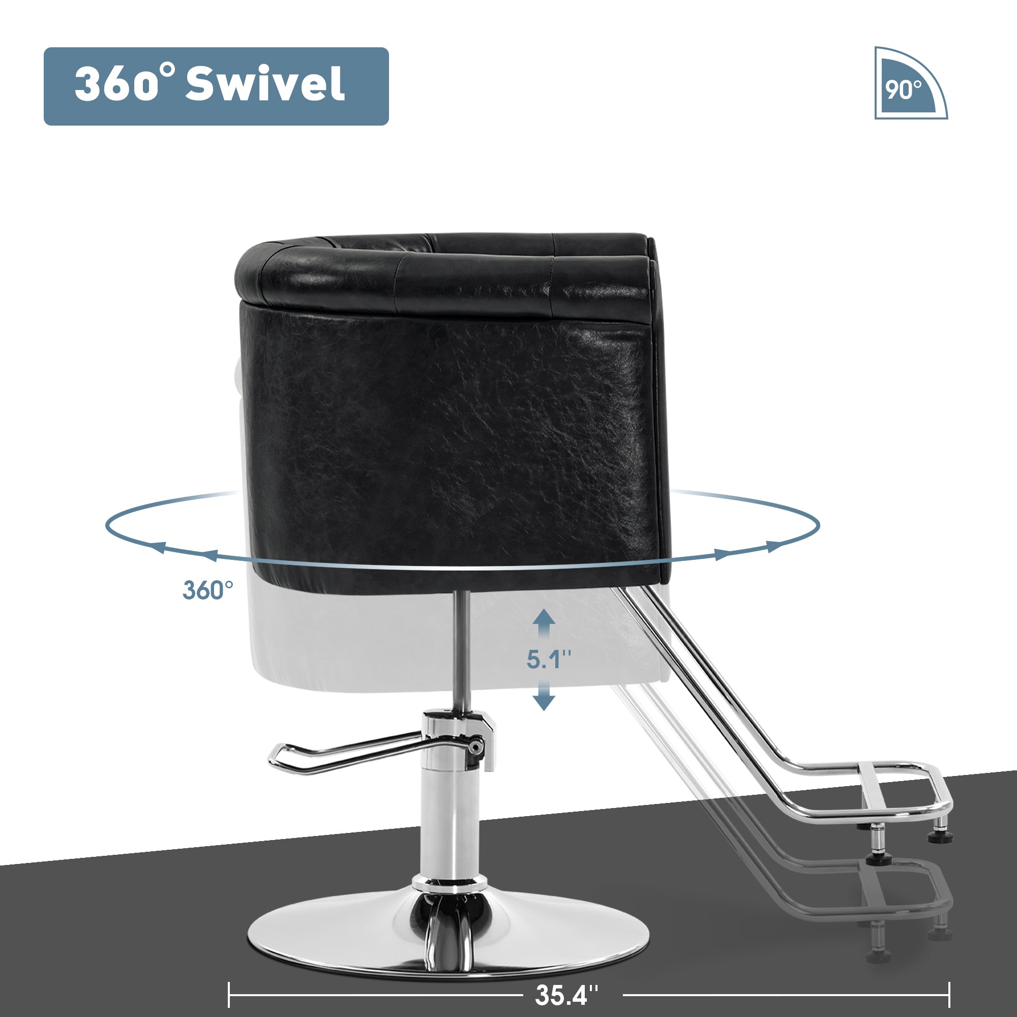 BarberPub Styling Salon Chair for Hair Stylist, Barber Beauty Styling Chair 3807