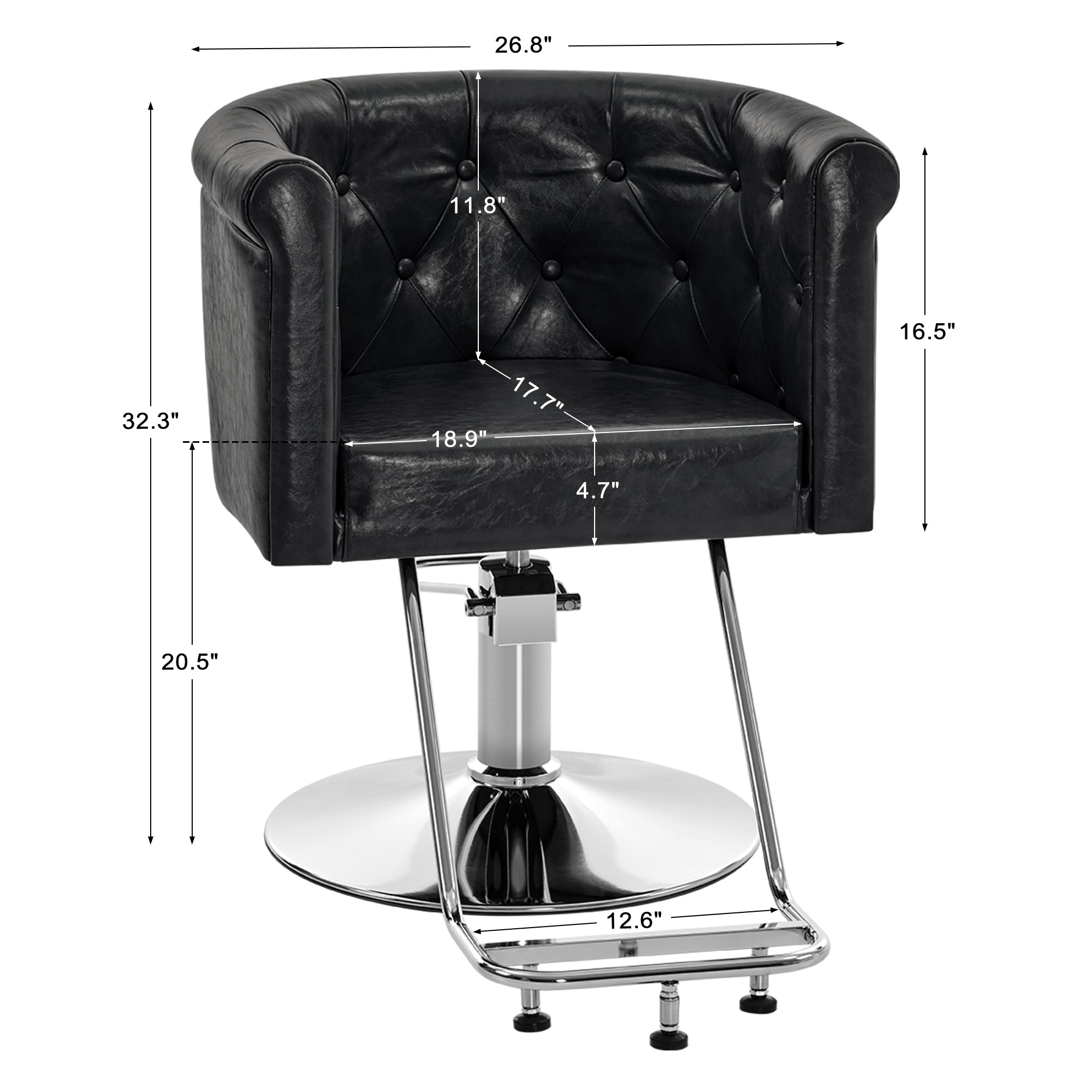 BarberPub Styling Salon Chair for Hair Stylist, Barber Beauty Styling Chair 3807