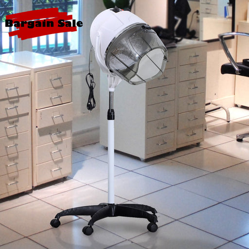 BarberPub Professional Adjustable Hooded Floor Hair Bonnet Dryer Stand Up Rolling Base w/Wheels VHD08