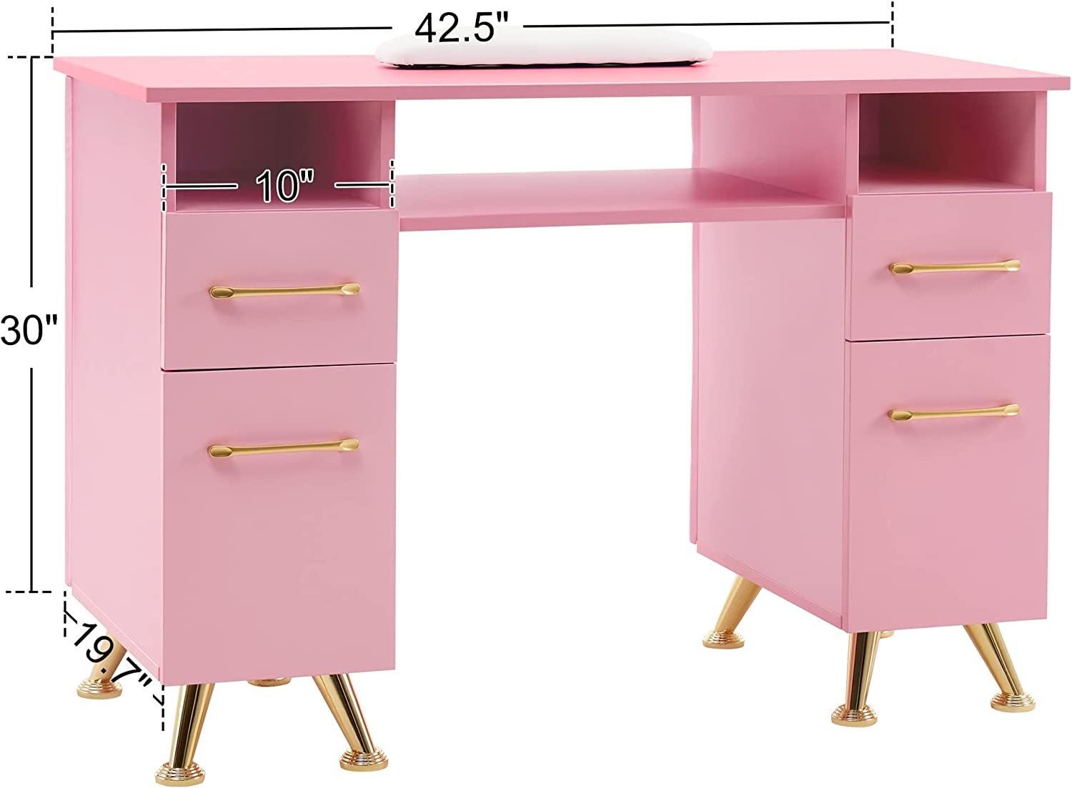 BarberPub Acetone Resistant Manicure Table Nail Equipment for Storage 2671