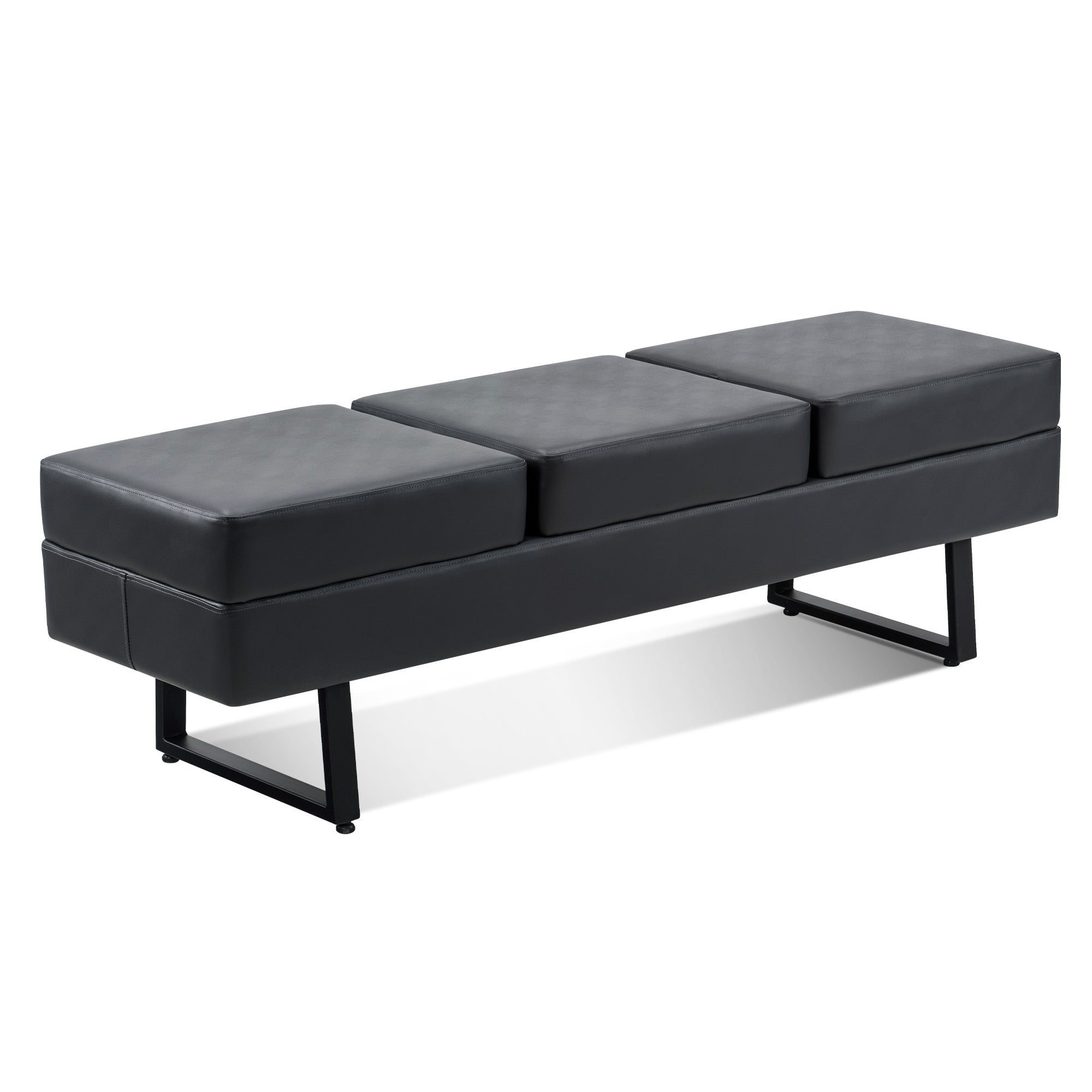 BarberPub Waiting Room Chairs Office Guest Reception Bench, Lobby Chairs Salon Furniture, Conference Room Chairs, Faux Leather 7008