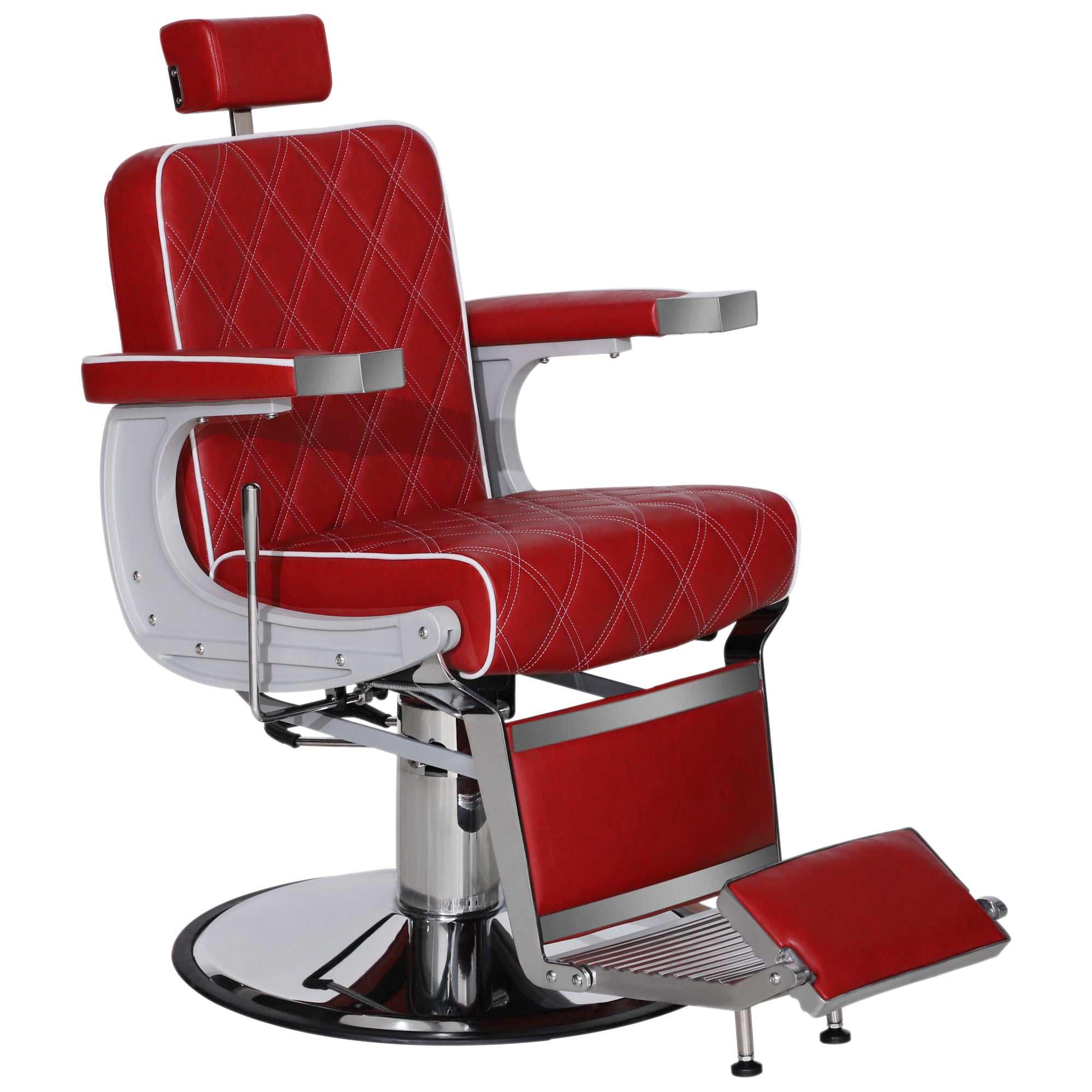 BarberPub Barber Chair for Hair Stylist, Reclining Barbershop Salon Chair 3825
