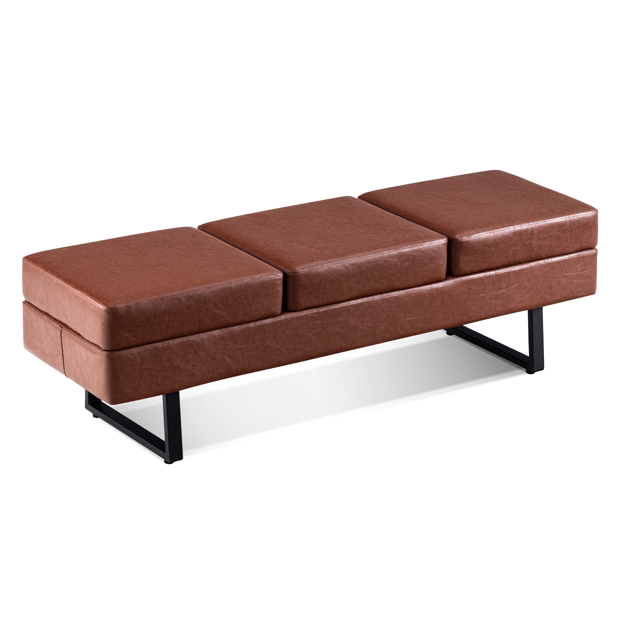 BarberPub Waiting Room Chairs Office Guest Reception Bench, Lobby Chairs Salon Furniture, Conference Room Chairs, Faux Leather 7008