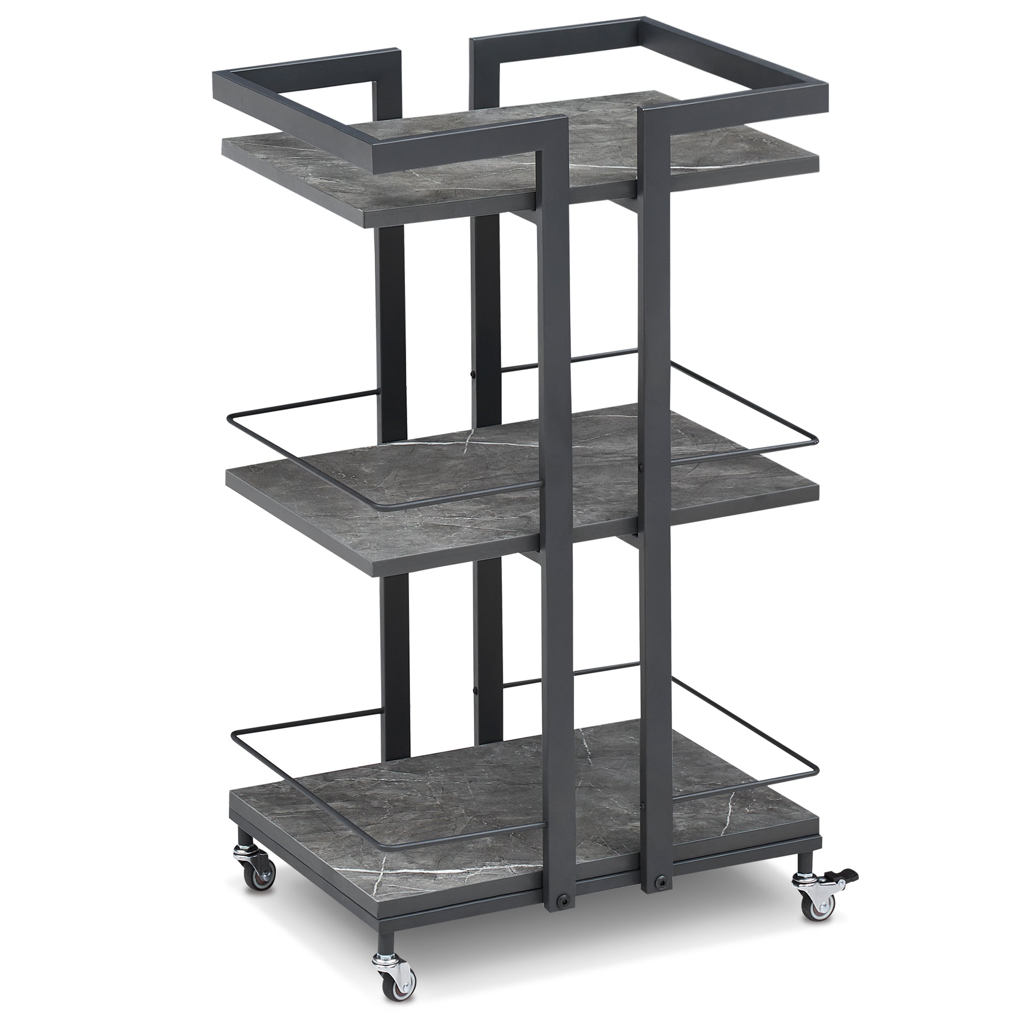 BarberPub Utility Manicure Trolley Multi-purpose Metal Rack Heavy-Duty Cart 2033