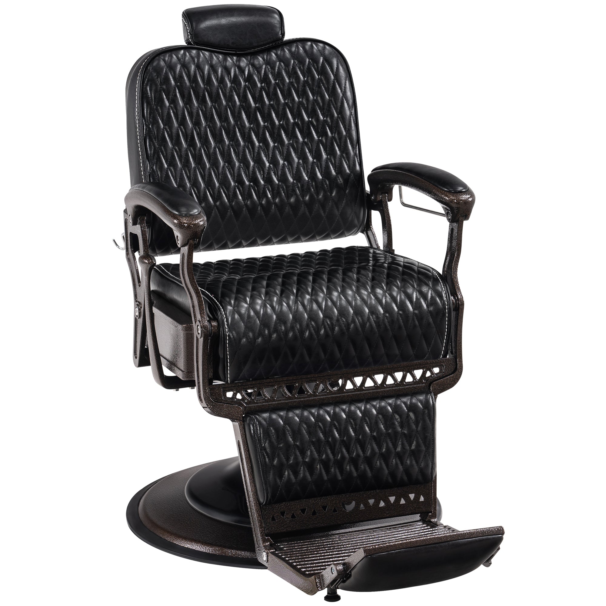 BarberPub Vintage Reclining Barber Chair, Heavy Duty Hair Styling Salo