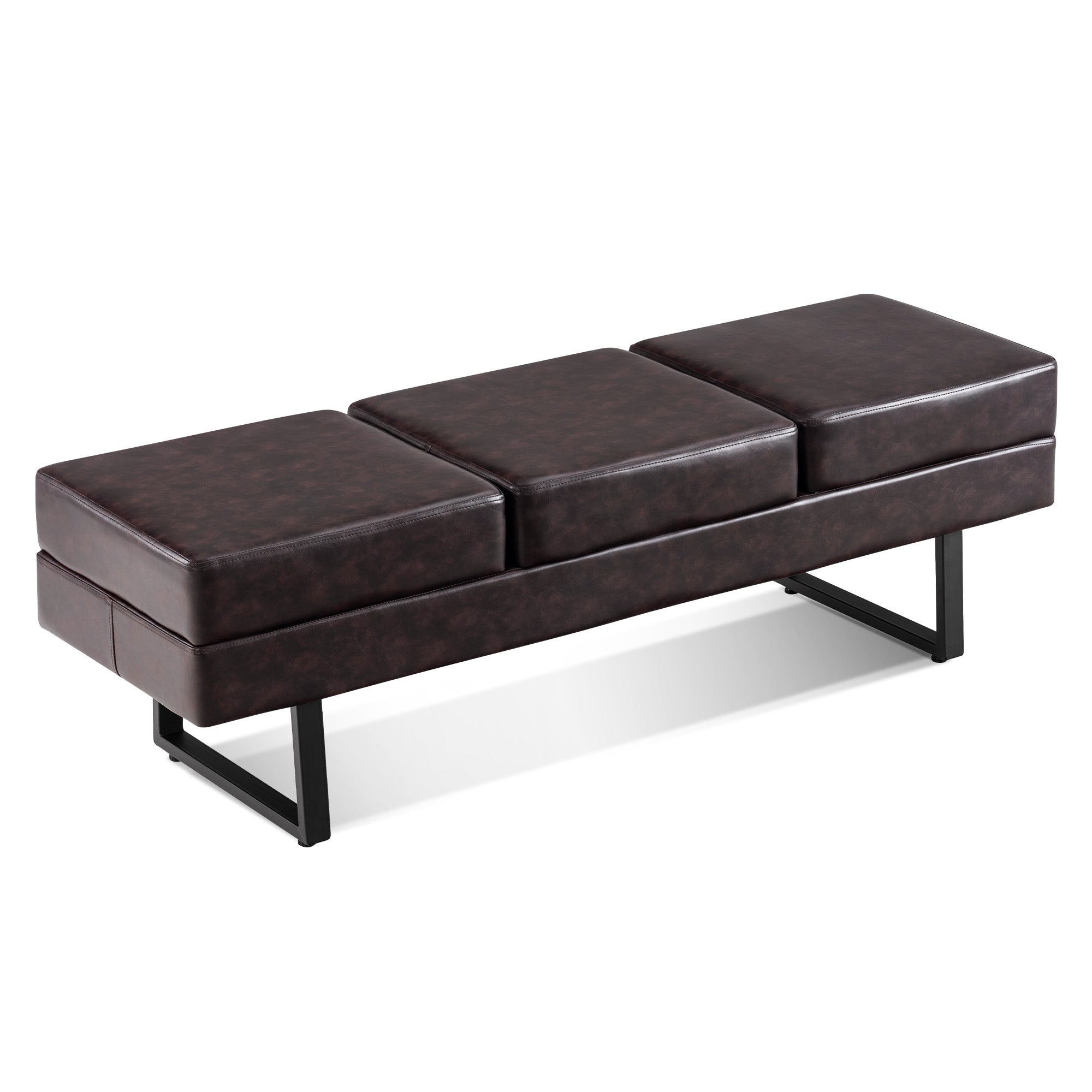 BarberPub Waiting Room Chairs Office Guest Reception Bench, Lobby Chairs Salon Furniture, Conference Room Chairs, Faux Leather 7008