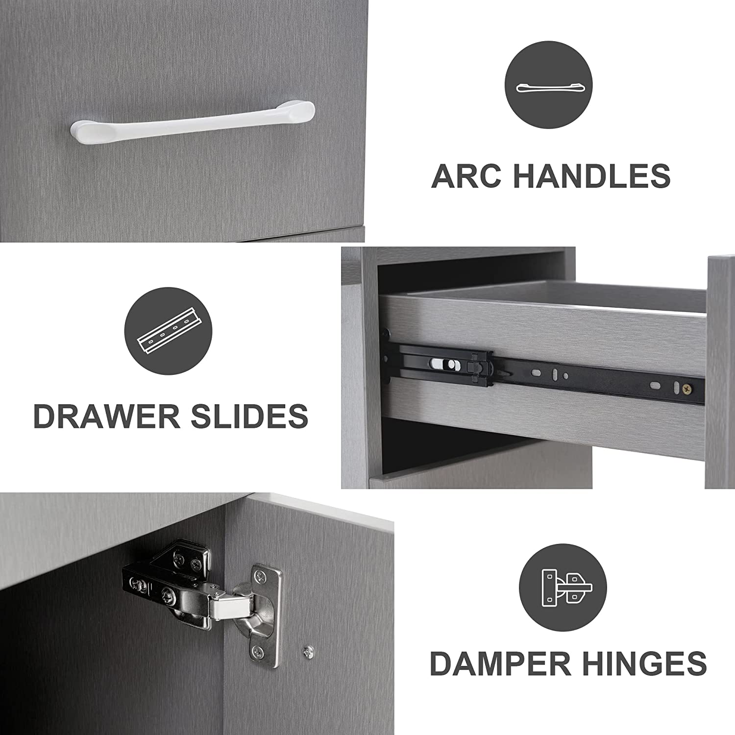 BarberPub Acetone Resistant Manicure Table Nail Equipment for Storage 2671