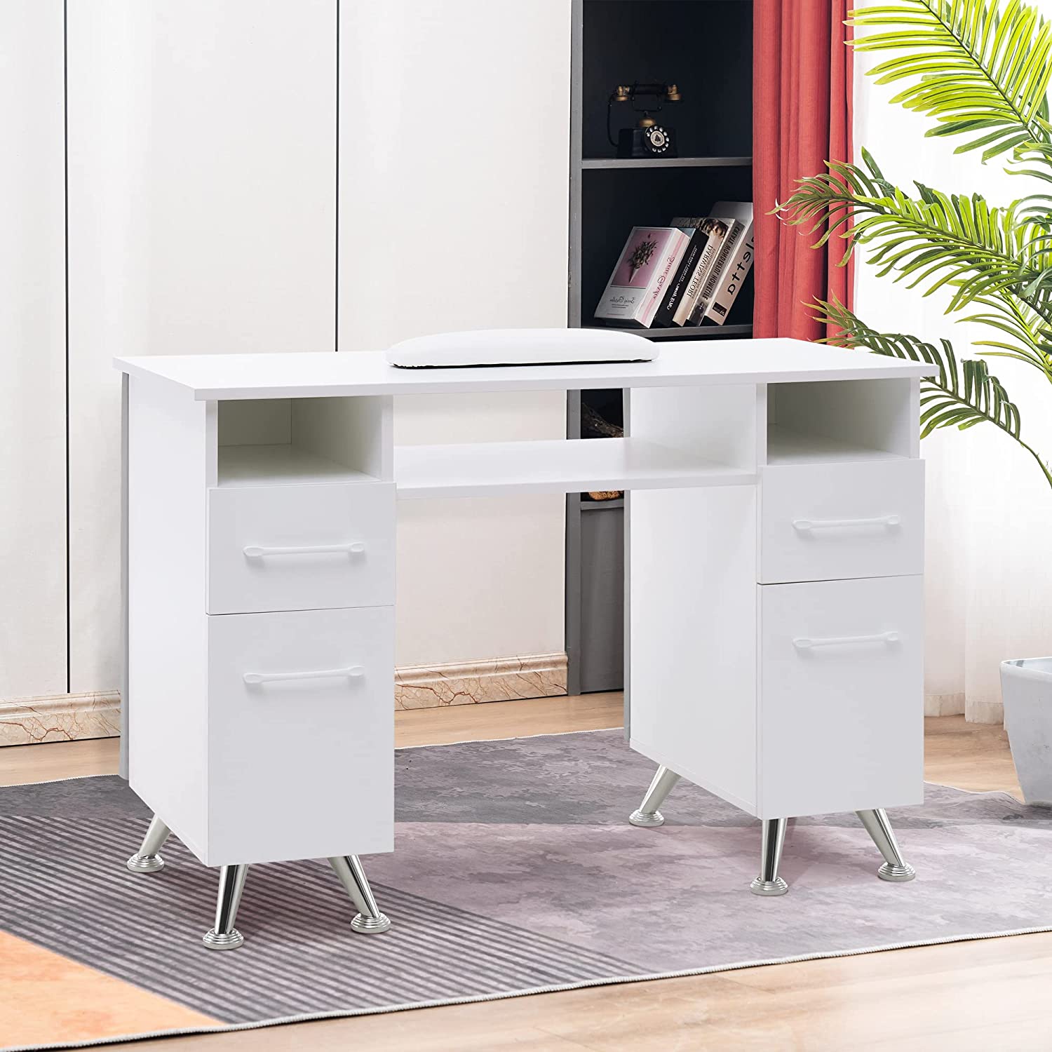 BarberPub Acetone Resistant Manicure Table Nail Equipment for Storage 2671