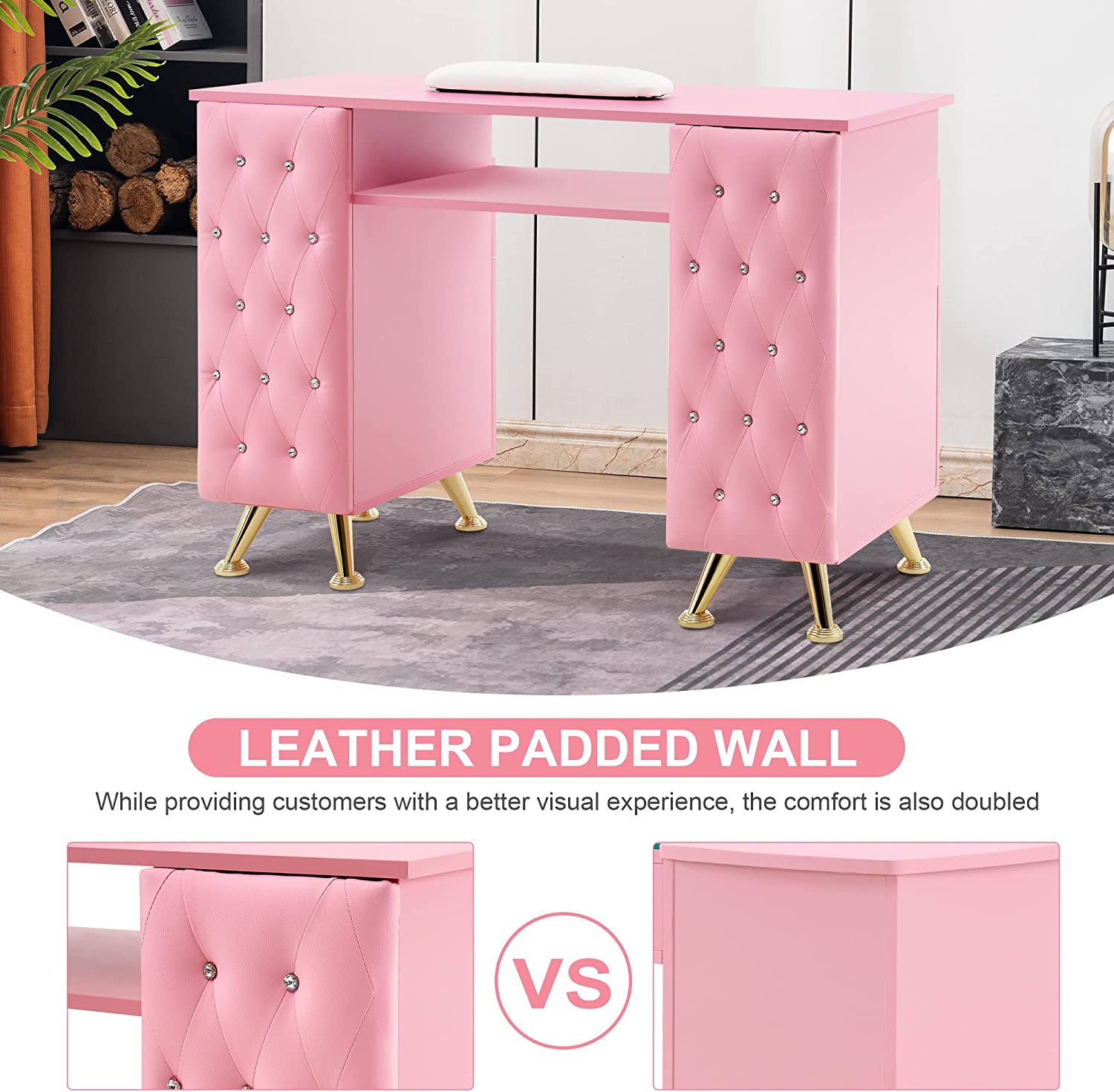 BarberPub Acetone Resistant Manicure Table Nail Equipment for Storage 2671