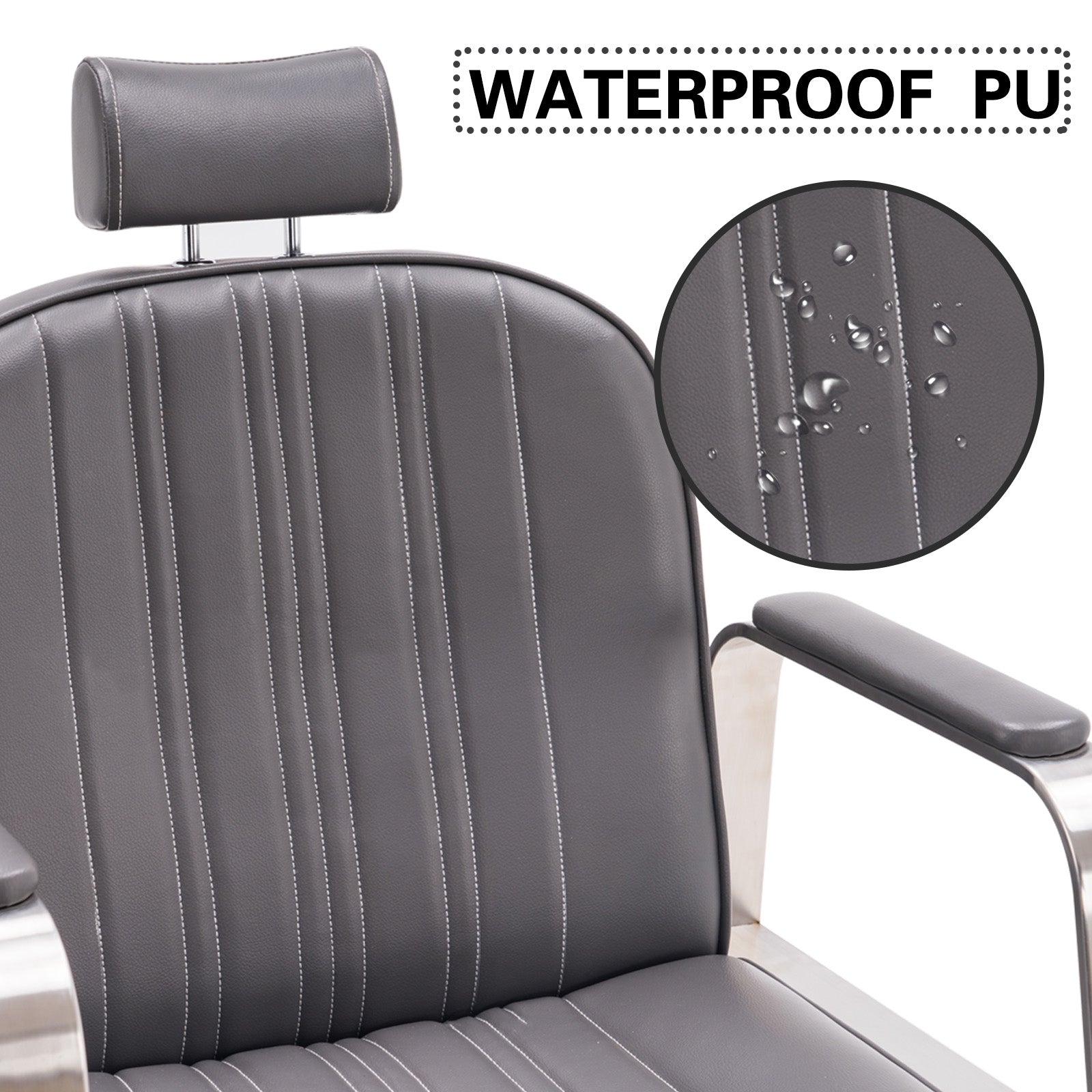 BarberPub Barber Chair for Hair Stylist, All Purpose Reclining Salon Styling Chair 8548