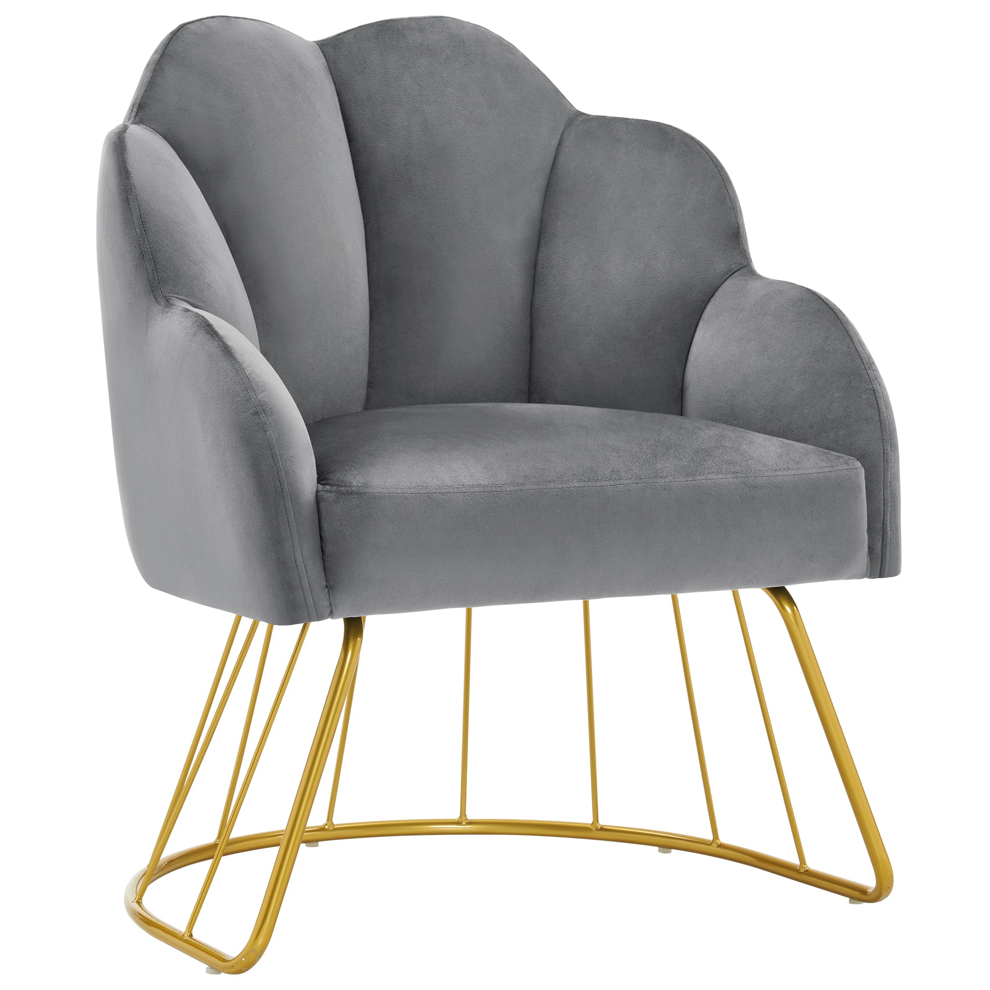 Beauty Nail Chair with Golden Support Leg, Home Dressing Makeup Armchair 3510