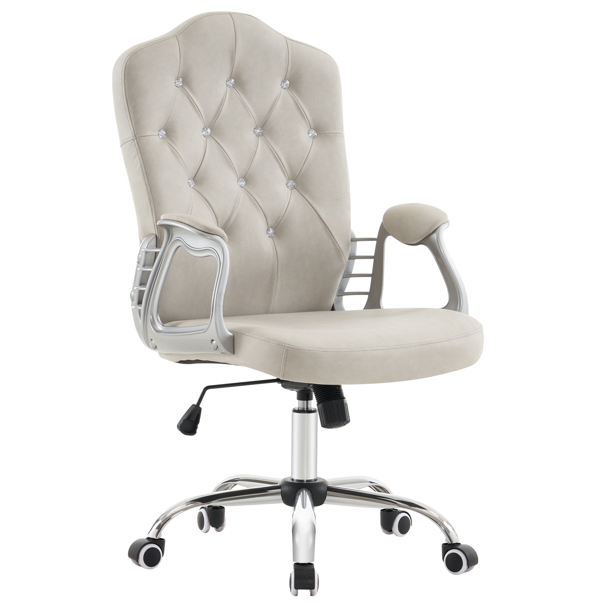 Height Adjustable Lumbar Support Nail Work Chair, Cute Swivel Rolling Makeup Chair 3535