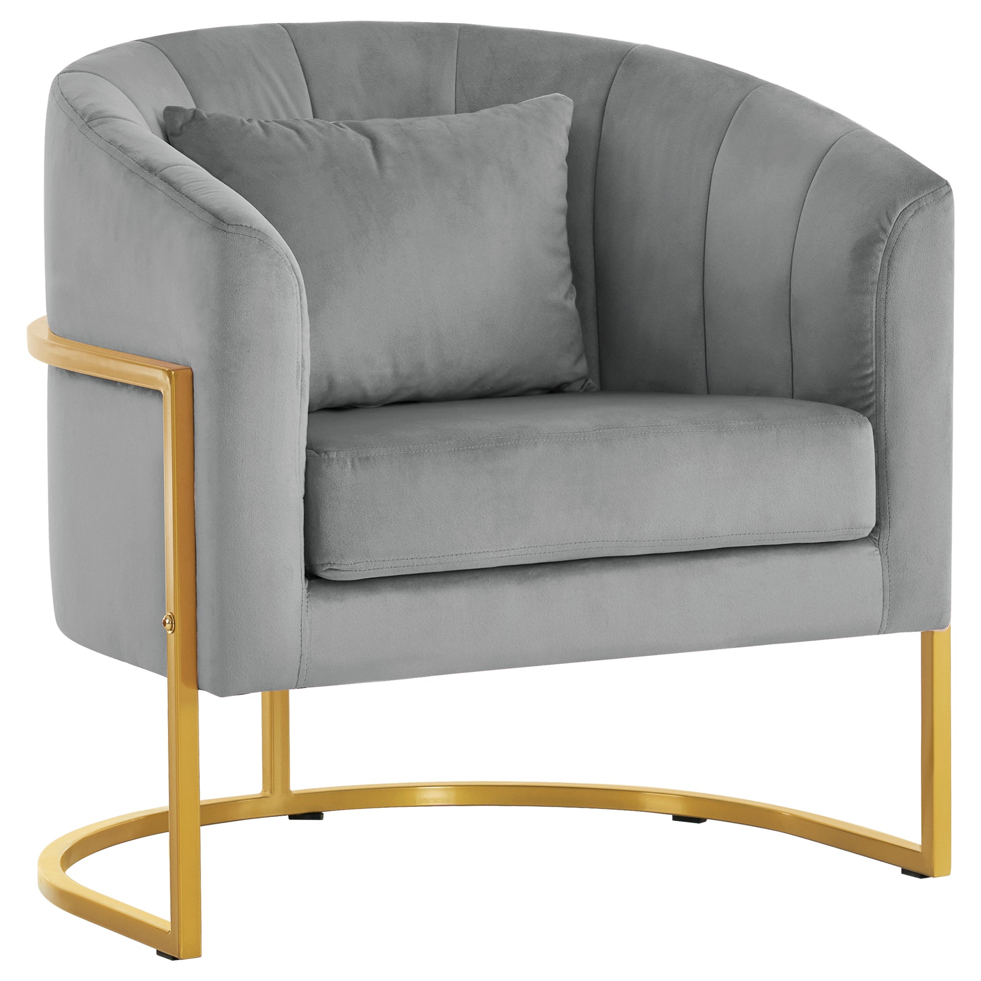 Manicure Art Chair with Pillow, Beauty SPA Reception Chair with Golden Support Leg 3513