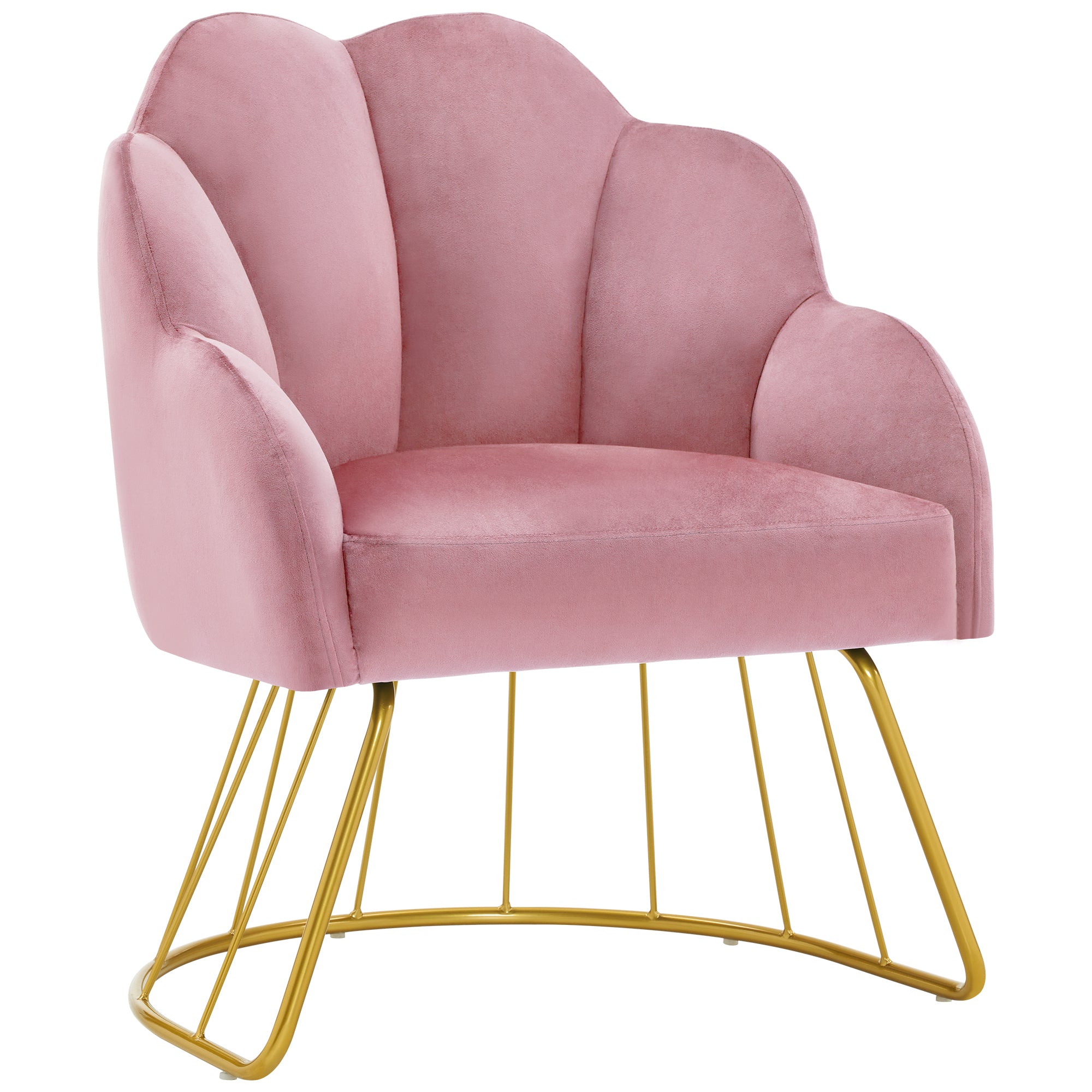 Beauty Nail Chair with Golden Support Leg, Home Dressing Makeup Armchair 3510