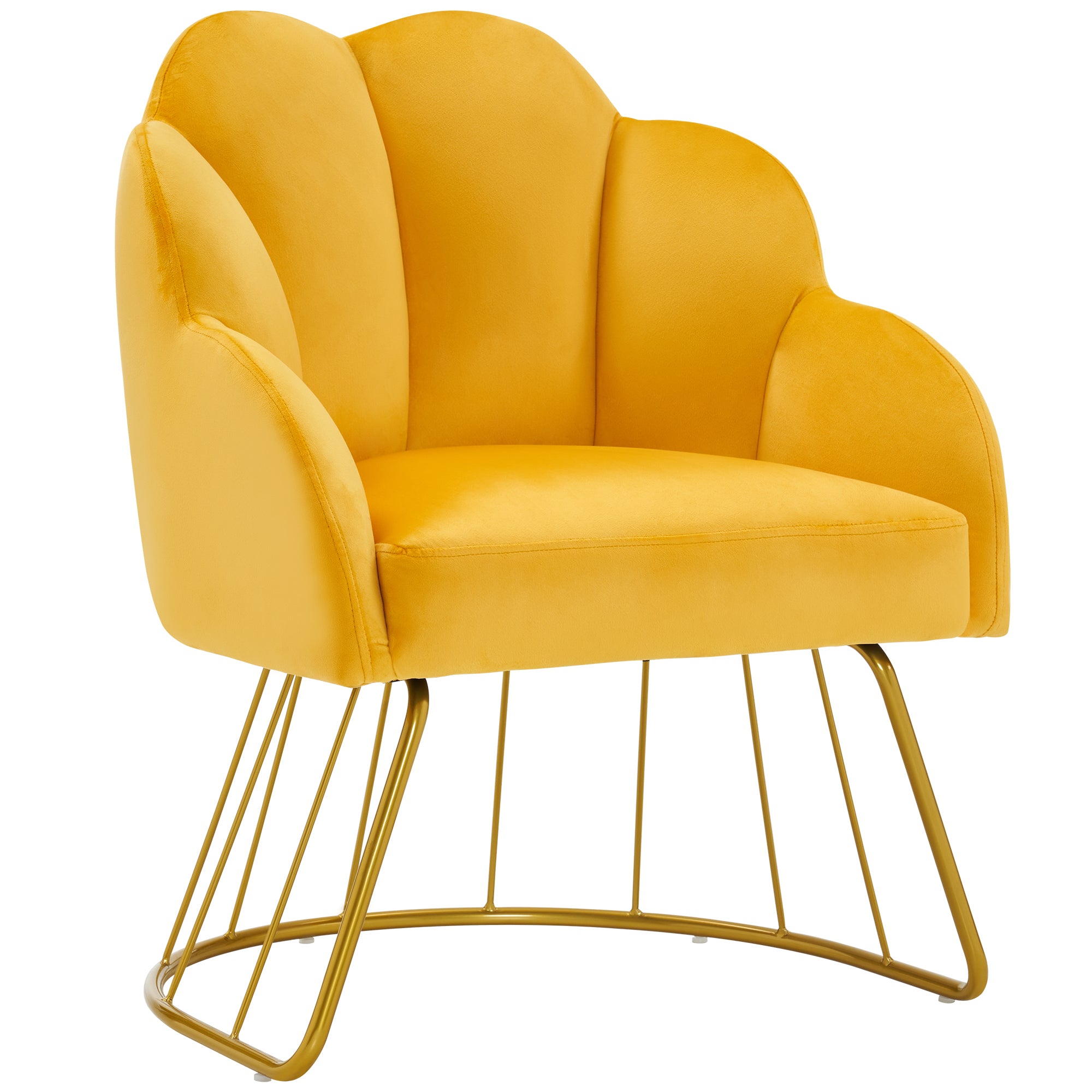 Beauty Nail Chair with Golden Support Leg, Home Dressing Makeup Armchair 3510