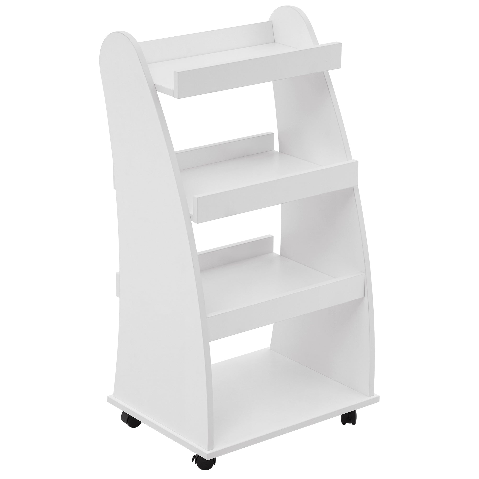 4-Tier Kids Bookshelf Rolling Cart for Storage, Children's Bookcases Organizer 2030