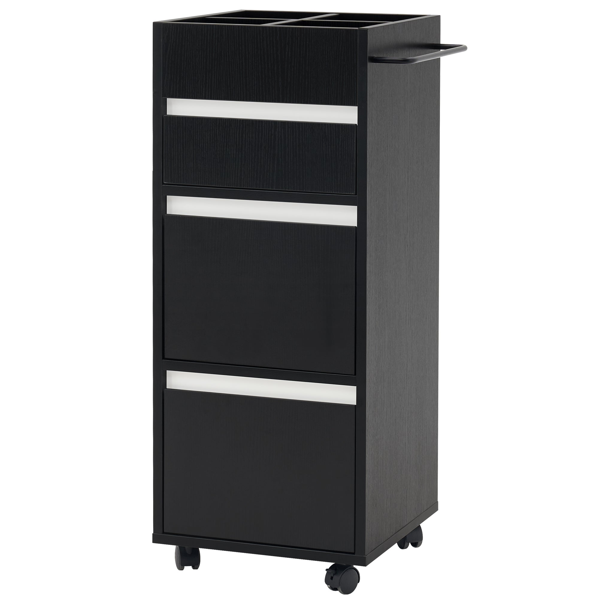 Hair Salon SPA Trolley with Square Storage Lattice, Barber Rolling Cart Organizer 2039
