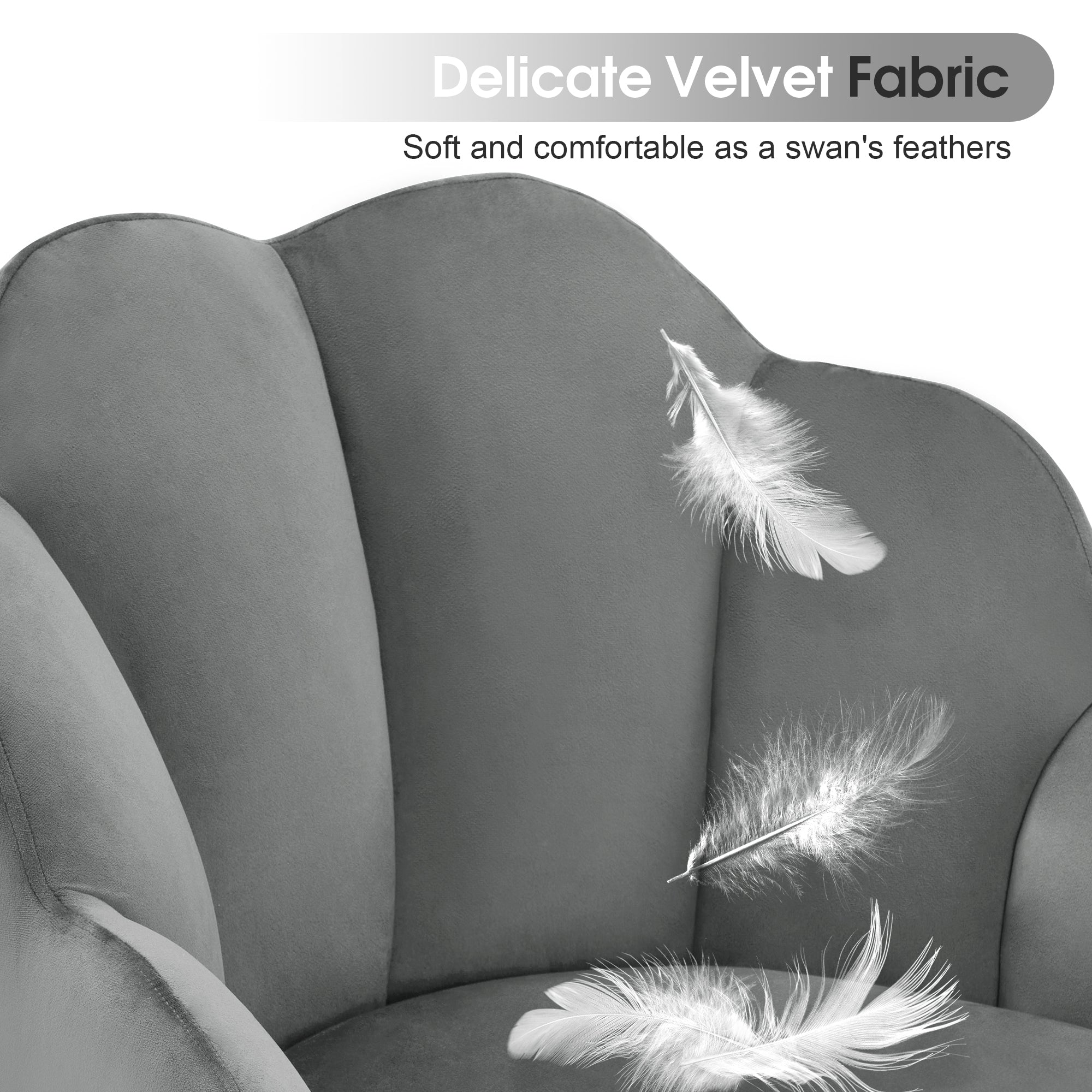 Beauty Nail Chair with Golden Support Leg, Home Dressing Makeup Armchair 3510