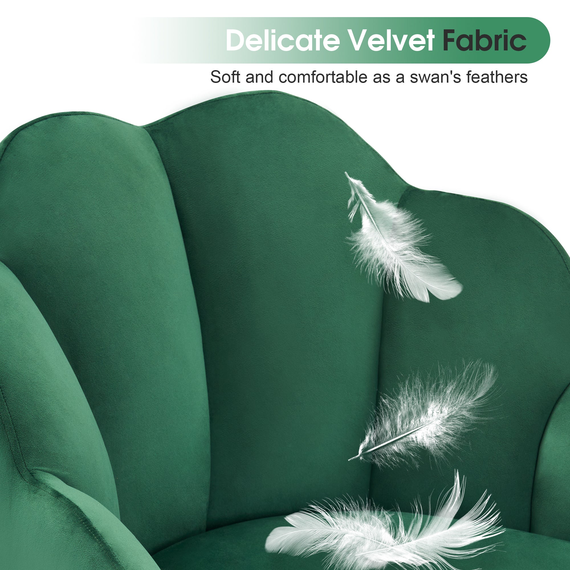 Beauty Nail Chair with Golden Support Leg, Home Dressing Makeup Armchair 3510