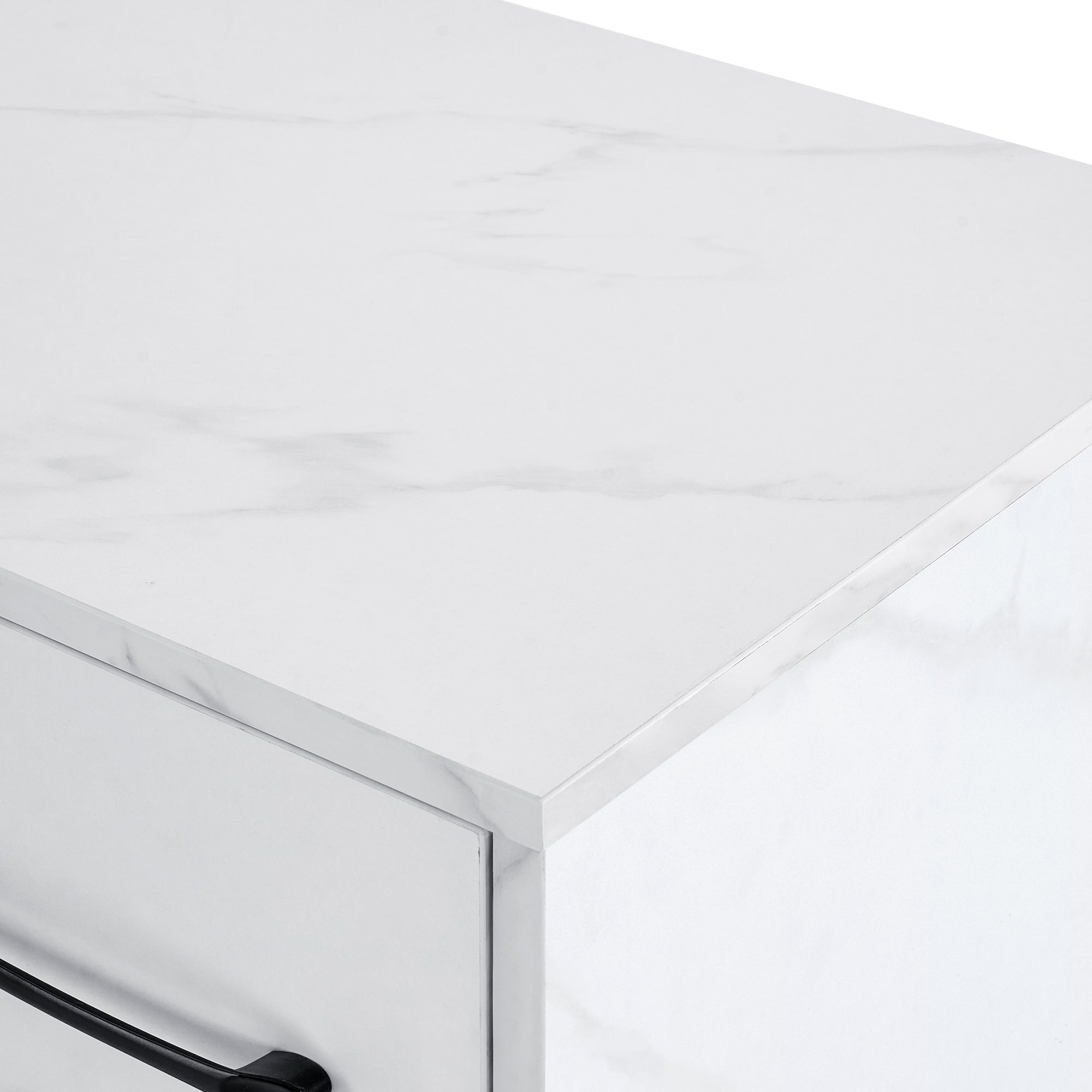 L-Shaped Multi-functional Storage Manicure Table, Beauty Nail Desk with Open Space 2866