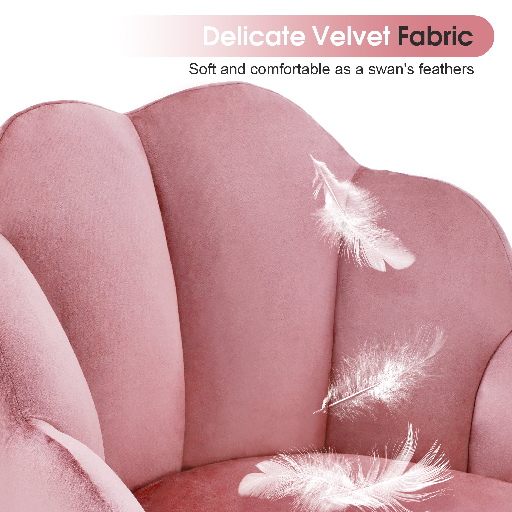 Beauty Nail Chair with Golden Support Leg, Home Dressing Makeup Armchair 3510