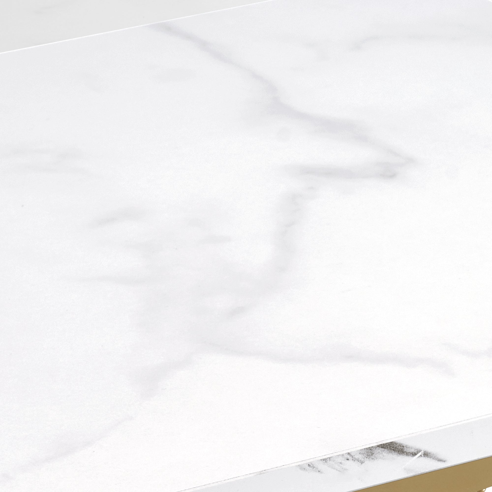 Marbling Panels Beauty Nail Tech Desk with Open Space, Multi-Purpose Manicure Storage Table 2419