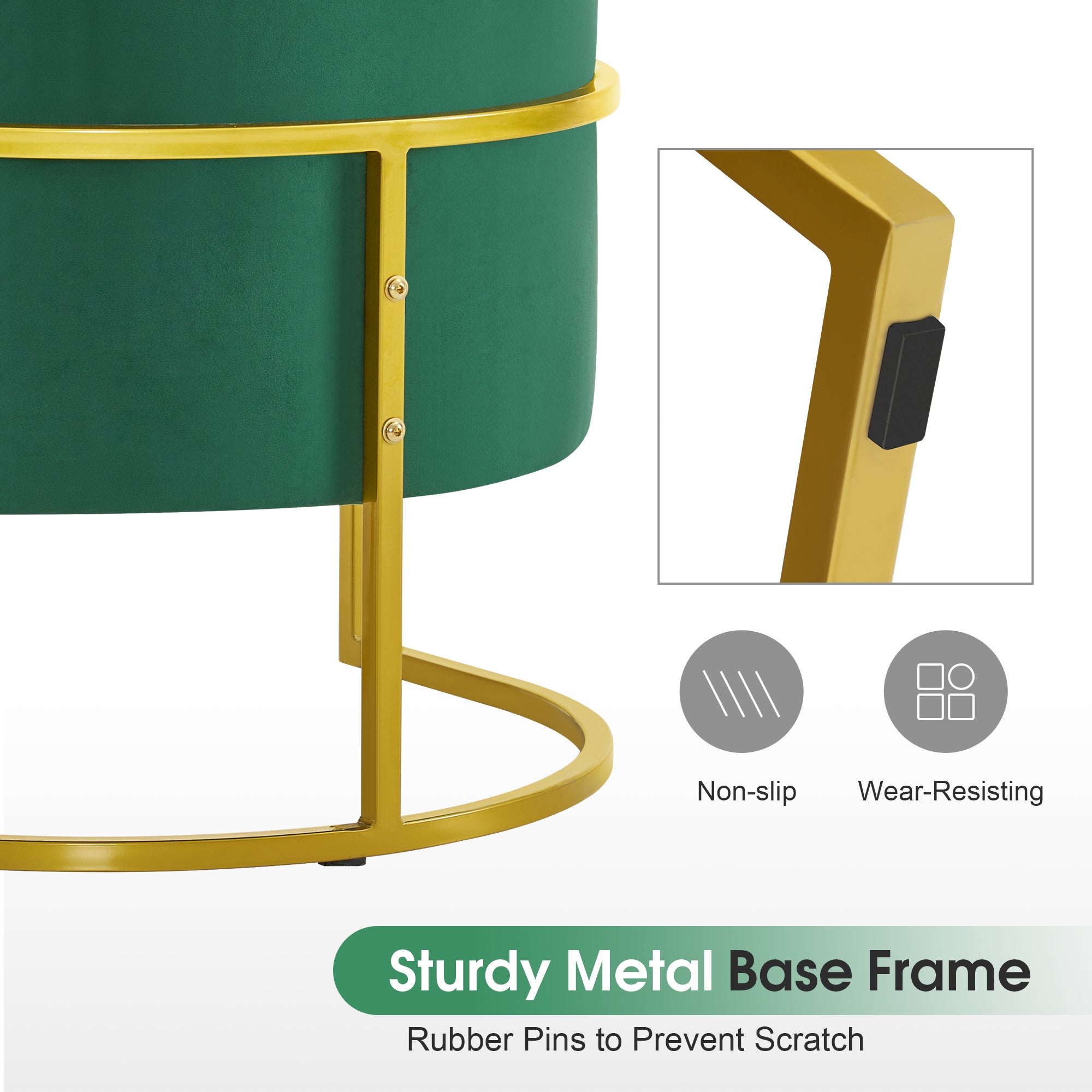 Manicure Art Chair with Pillow, Beauty SPA Reception Chair with Golden Support Leg 3513