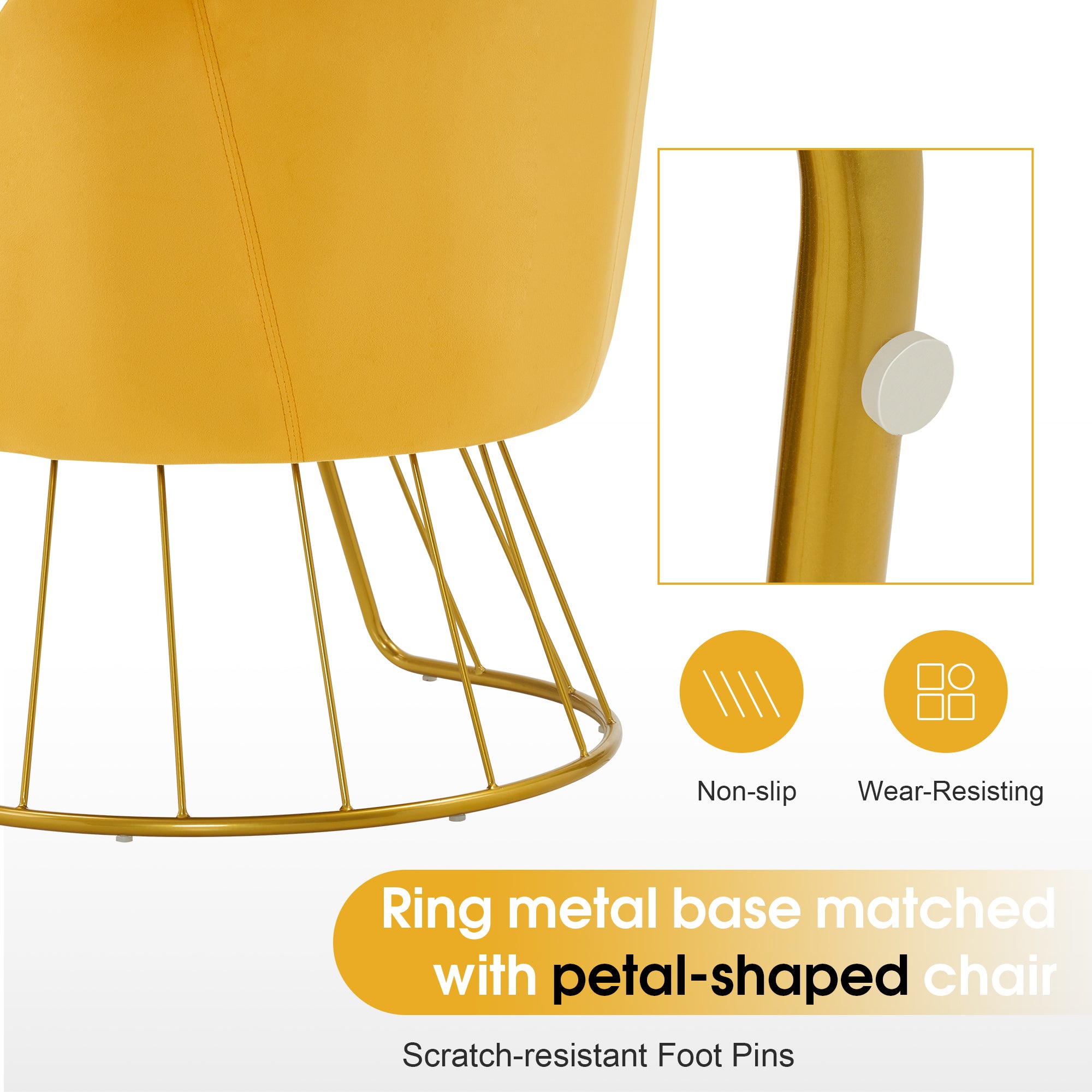 Beauty Nail Chair with Golden Support Leg, Home Dressing Makeup Armchair 3510