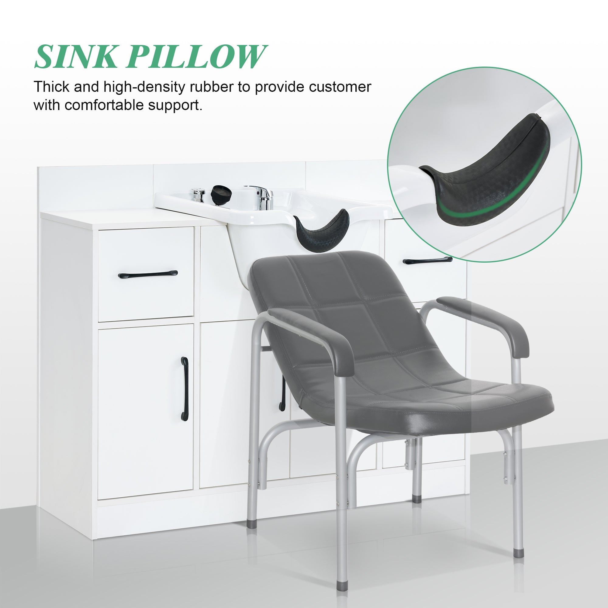 Barber Shampoo Storage Station for Hair Stylist, Salon Beauty Equipment with Backwash Sink 7139