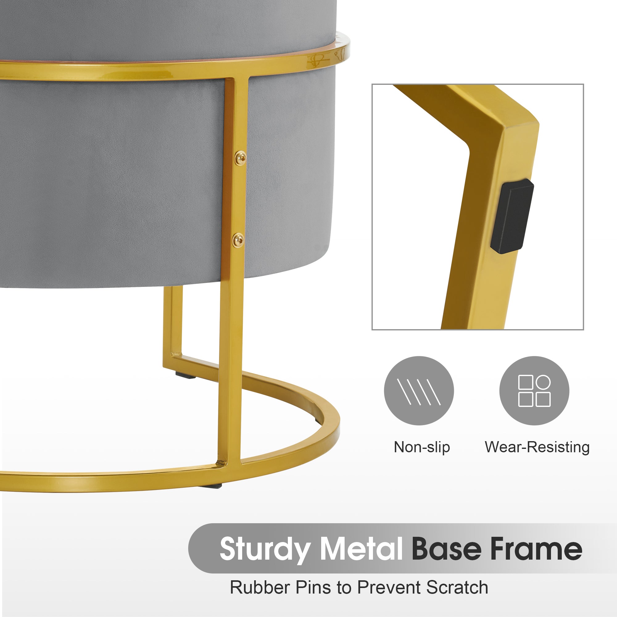 Manicure Art Chair with Pillow, Beauty SPA Reception Chair with Golden Support Leg 3513