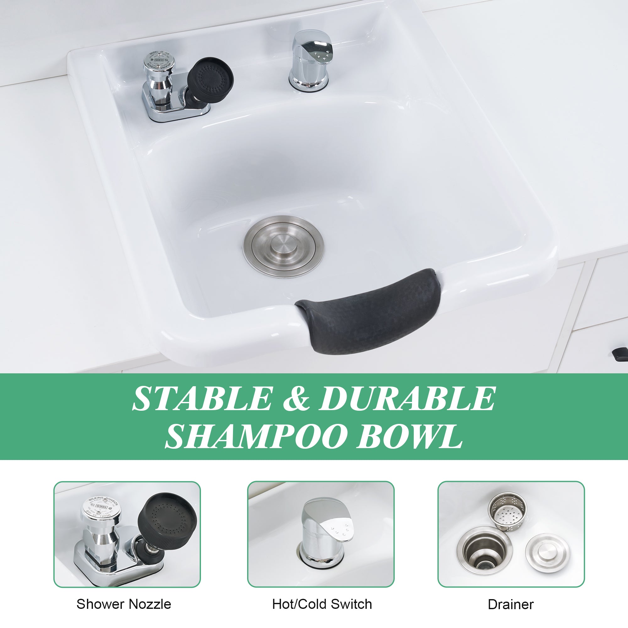 Barber Shampoo Storage Station for Hair Stylist, Salon Beauty Equipment with Backwash Sink 7139
