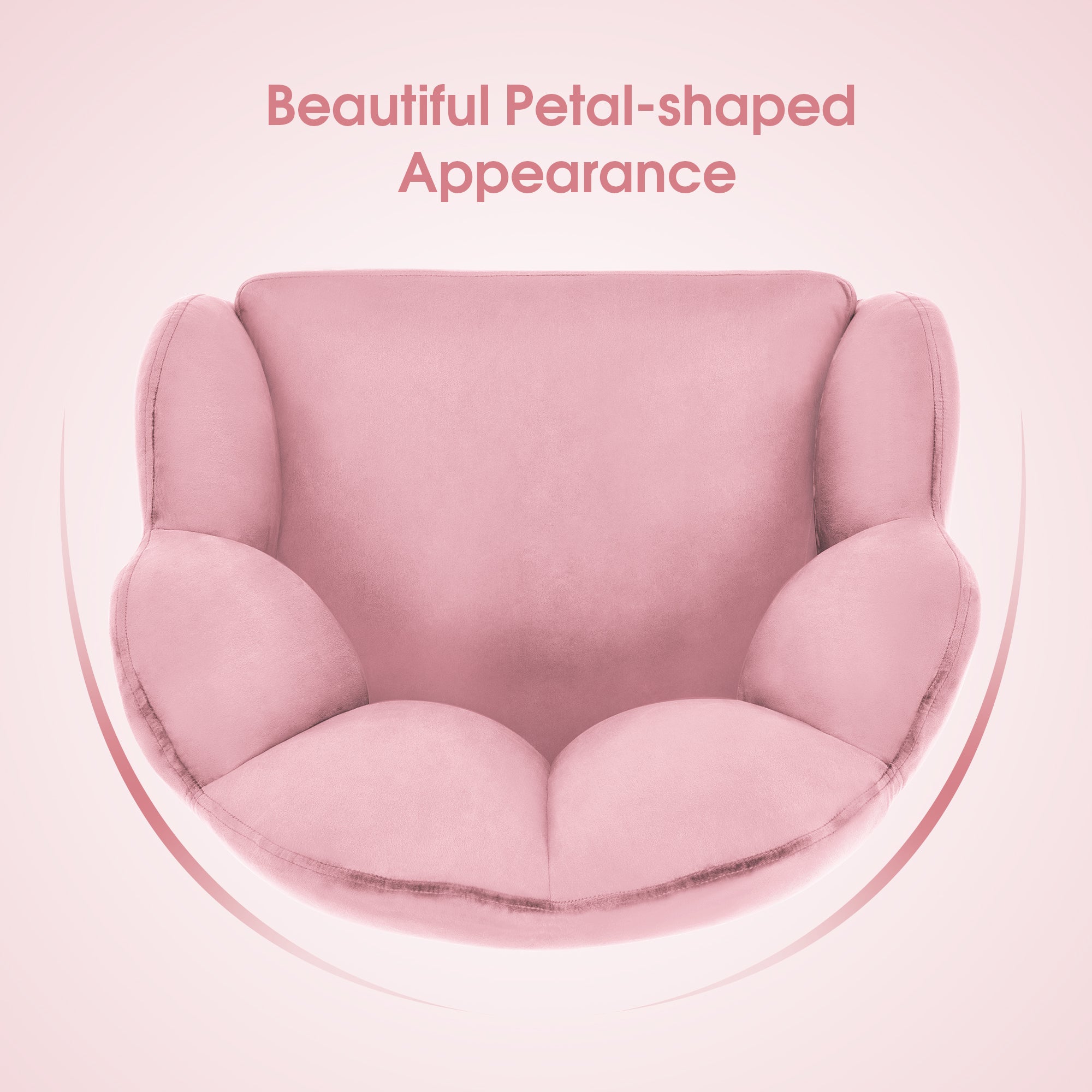 Beauty Nail Chair with Golden Support Leg, Home Dressing Makeup Armchair 3510