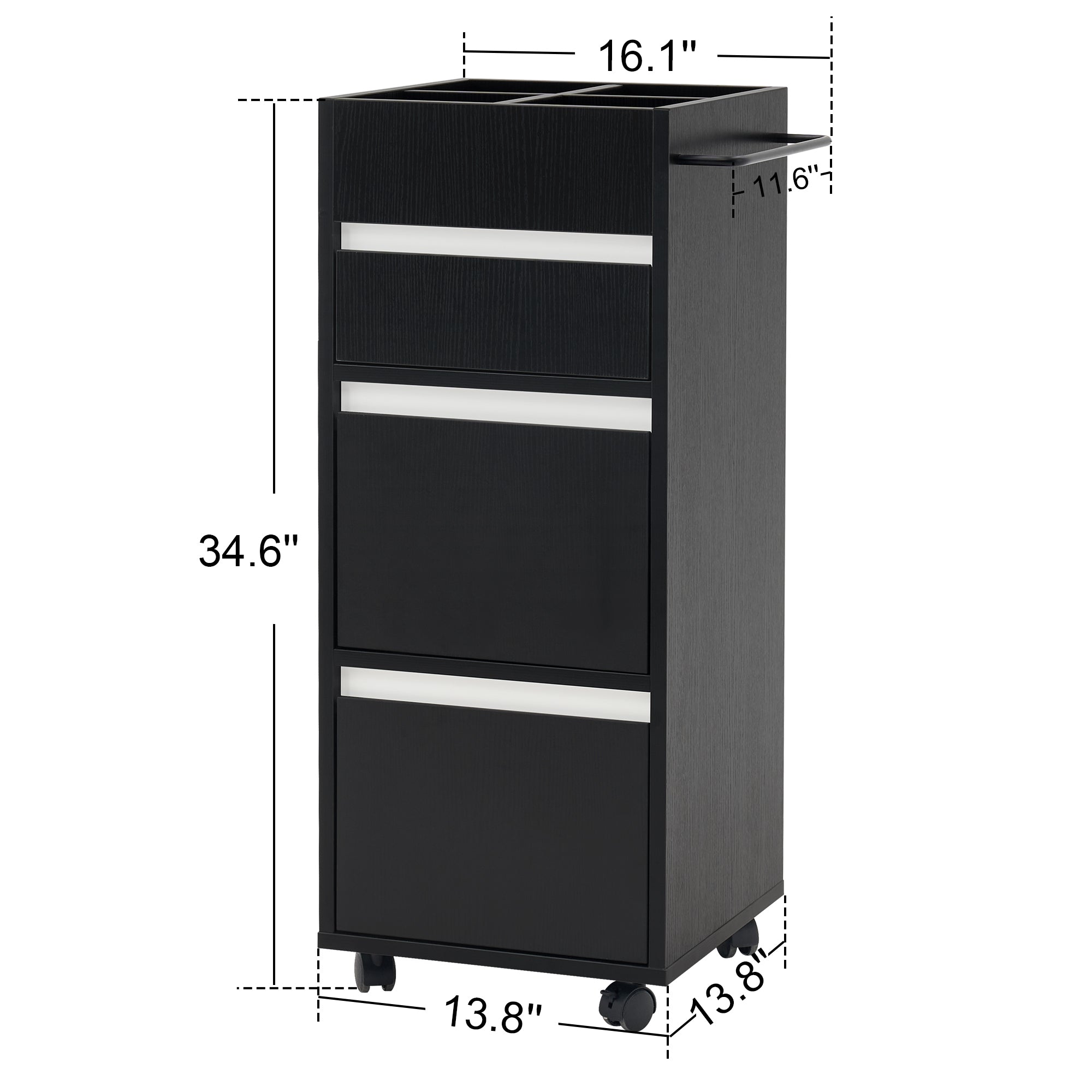 Hair Salon SPA Trolley with Square Storage Lattice, Barber Rolling Cart Organizer 2039