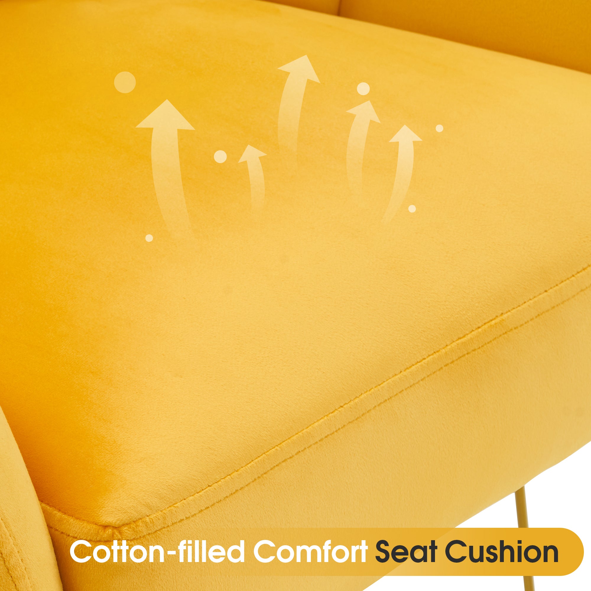 Beauty Nail Chair with Golden Support Leg, Home Dressing Makeup Armchair 3510