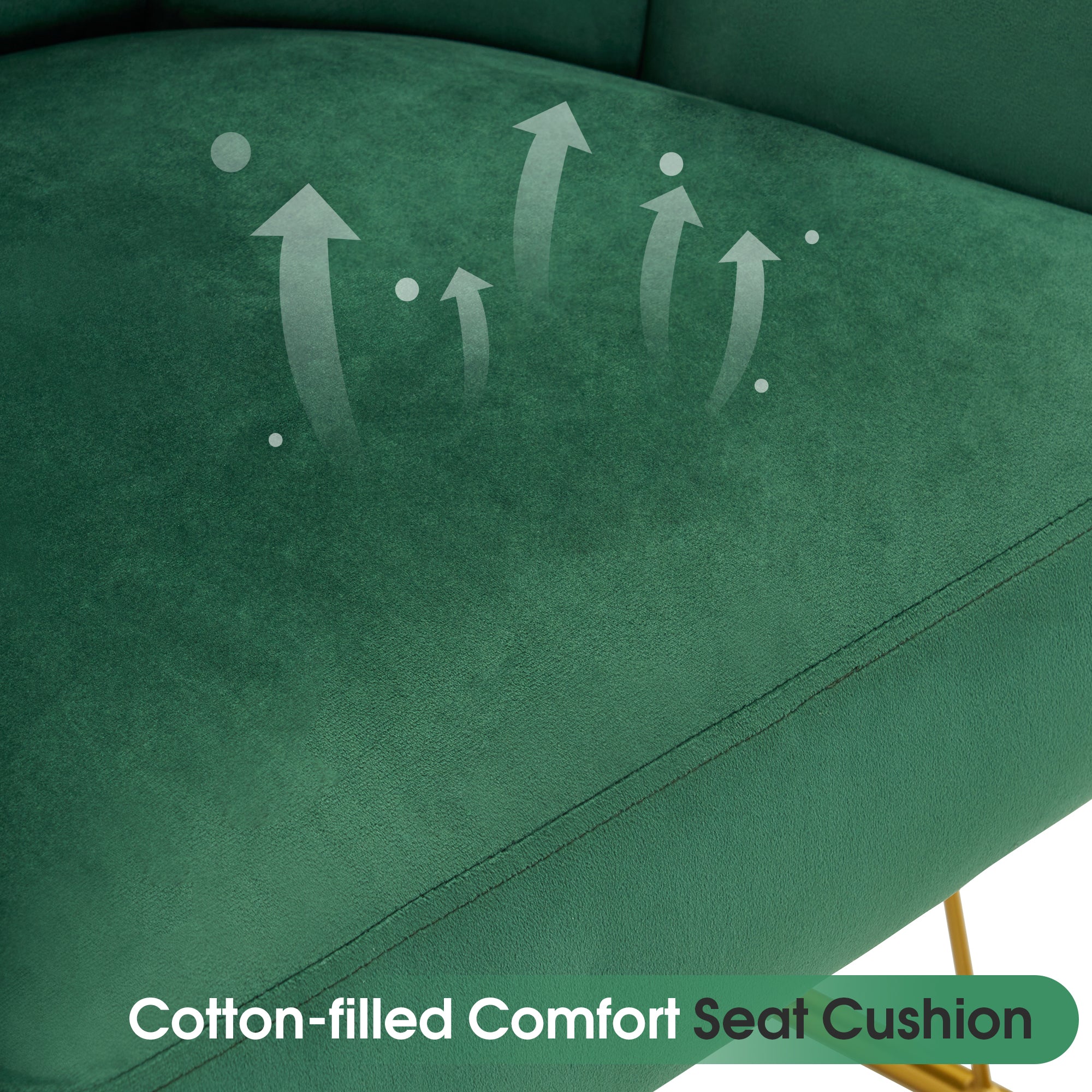 Beauty Nail Chair with Golden Support Leg, Home Dressing Makeup Armchair 3510