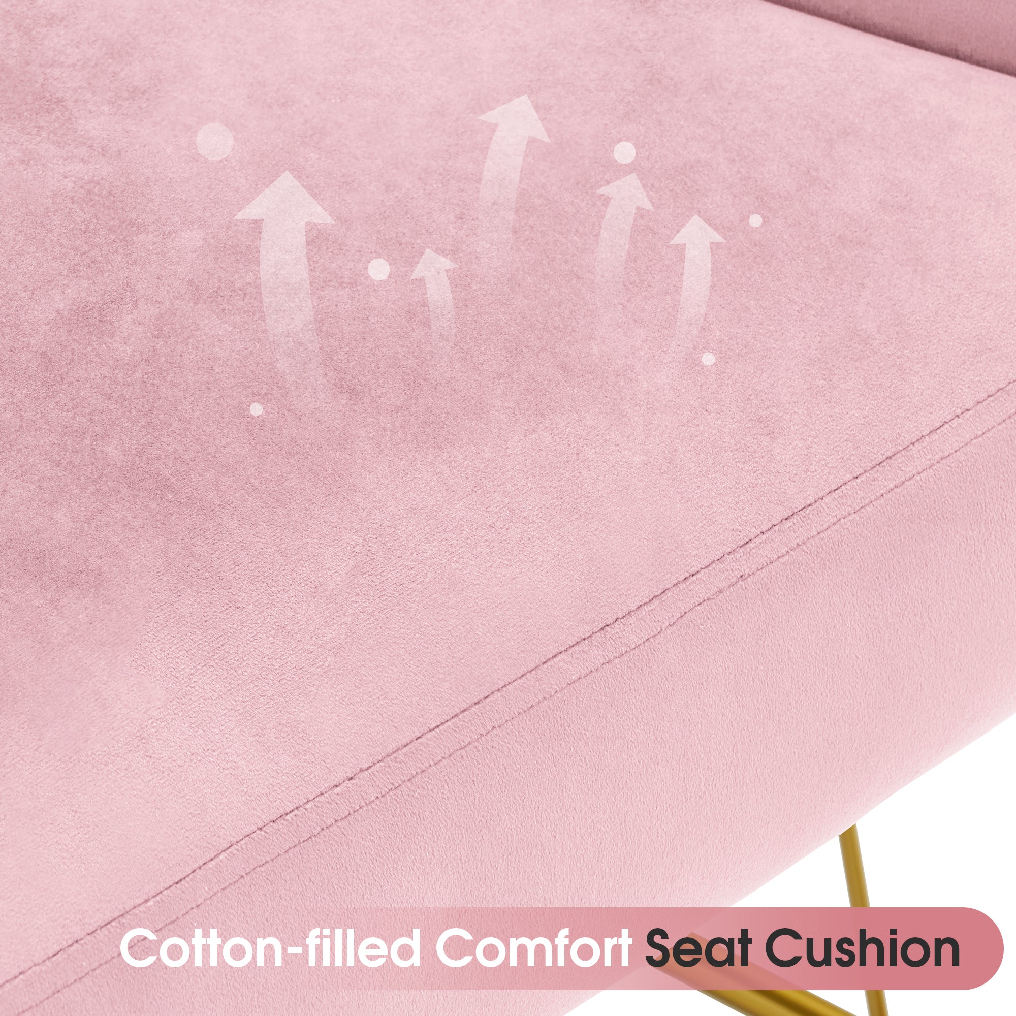 Beauty Nail Chair with Golden Support Leg, Home Dressing Makeup Armchair 3510