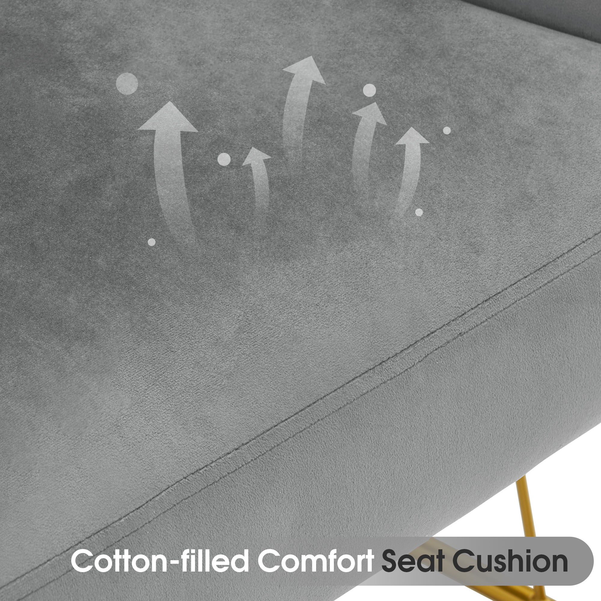 Beauty Nail Chair with Golden Support Leg, Home Dressing Makeup Armchair 3510