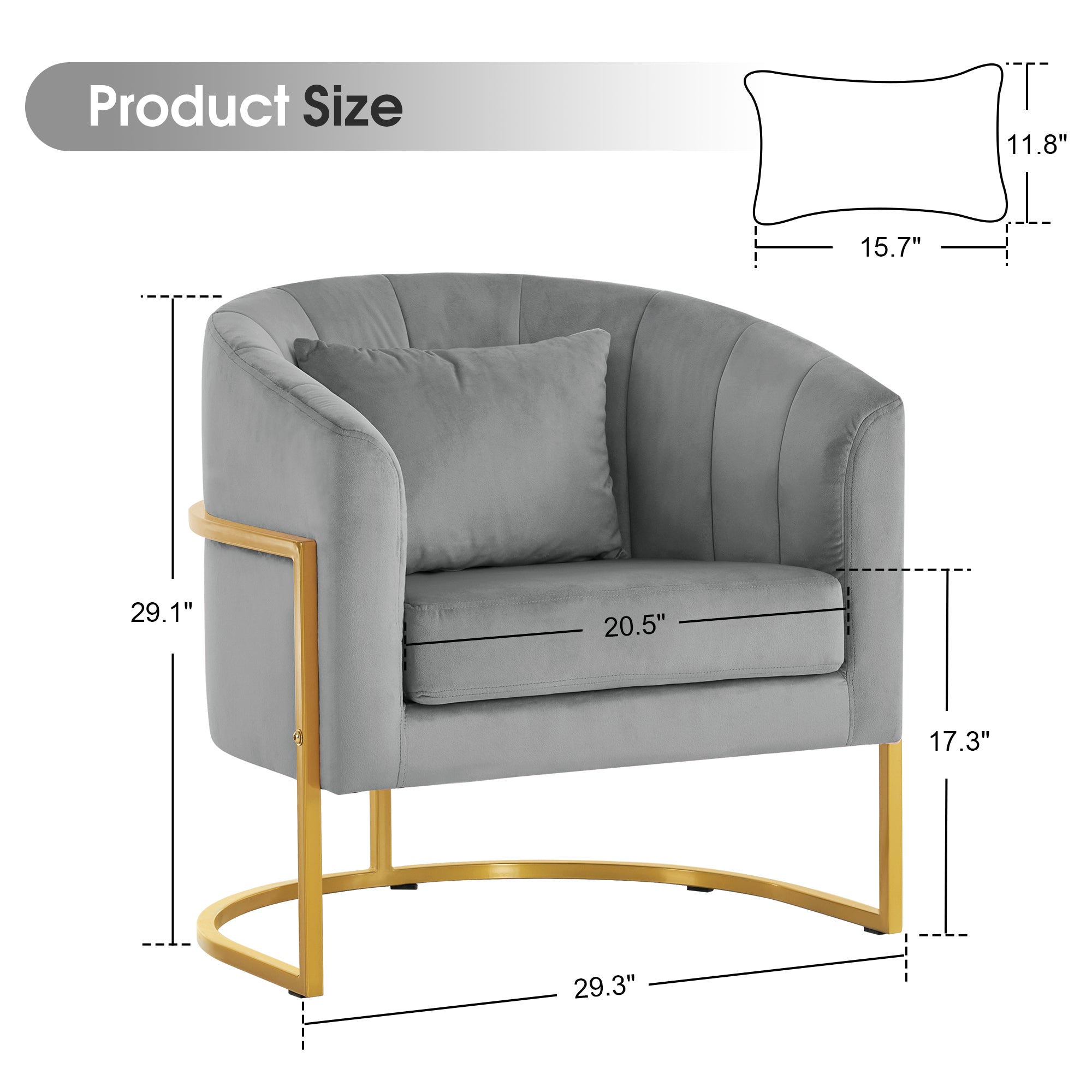Manicure Art Chair with Pillow, Beauty SPA Reception Chair with Golden Support Leg 3513