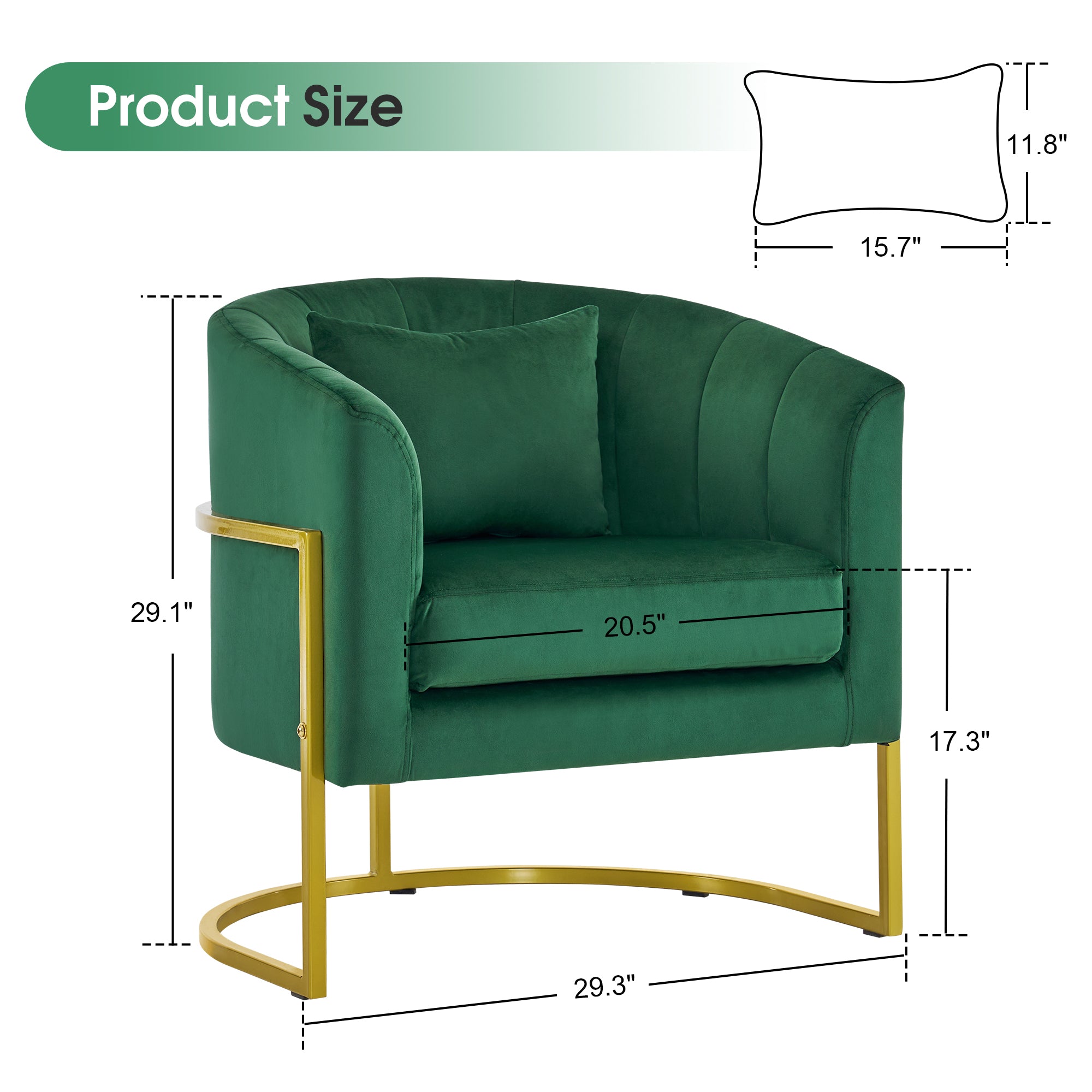 Manicure Art Chair with Pillow, Beauty SPA Reception Chair with Golden Support Leg 3513