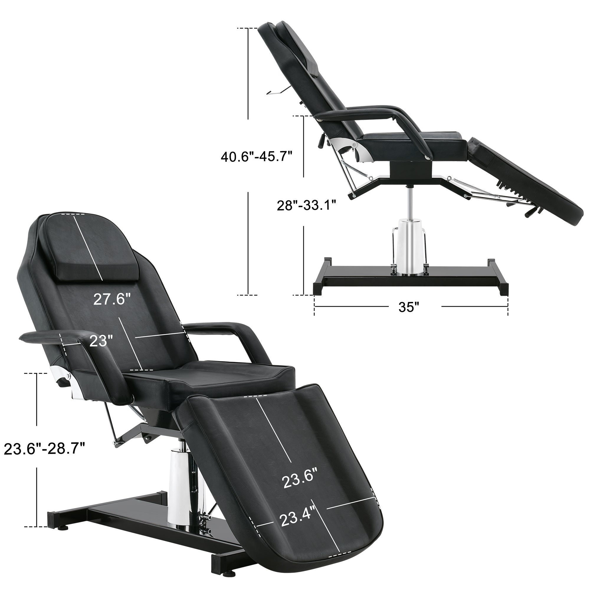 BarberPub Professional Hydraulic Beauty Bed, Height Adjustable Tattoo SPA Chair for Client 2753