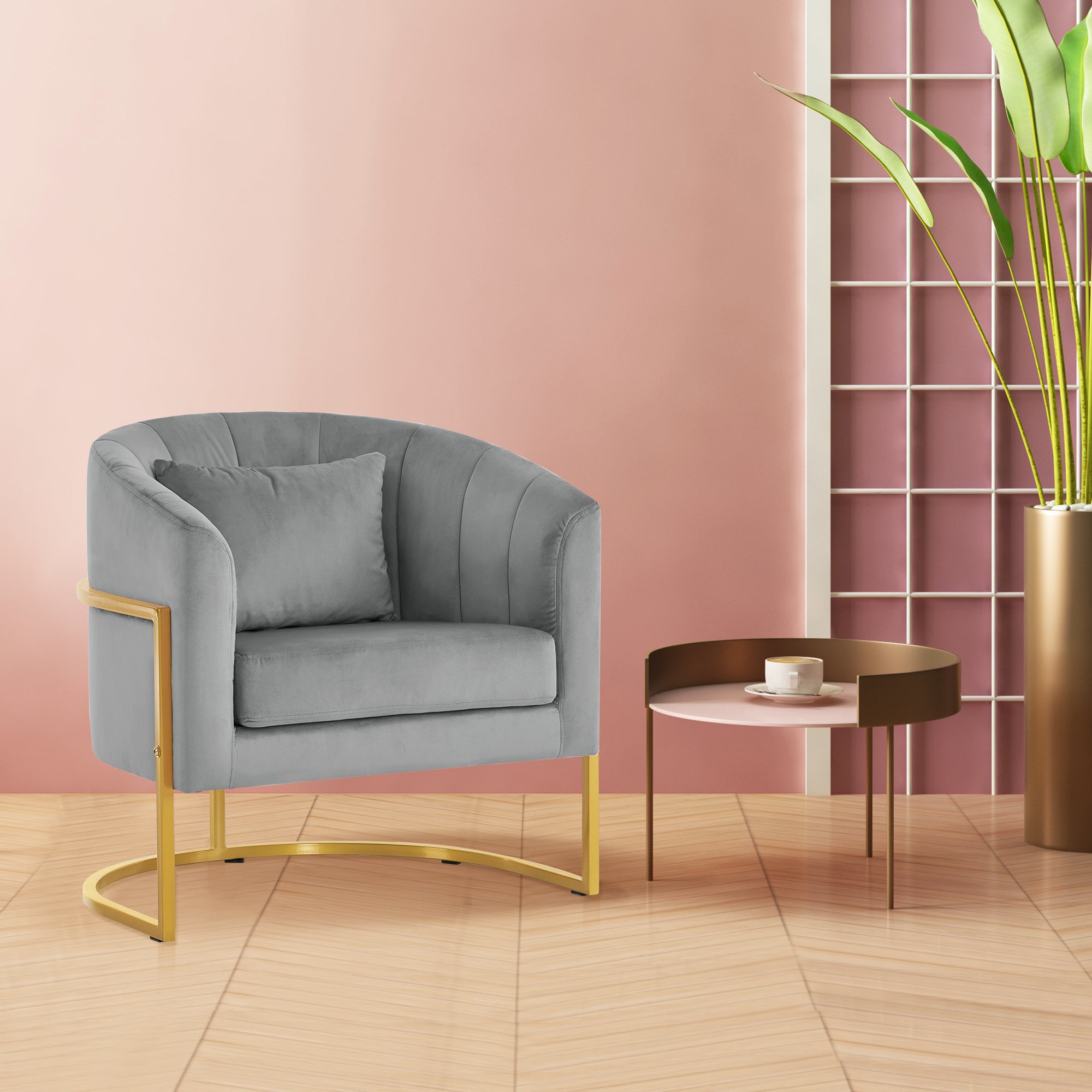Manicure Art Chair with Pillow, Beauty SPA Reception Chair with Golden Support Leg 3513