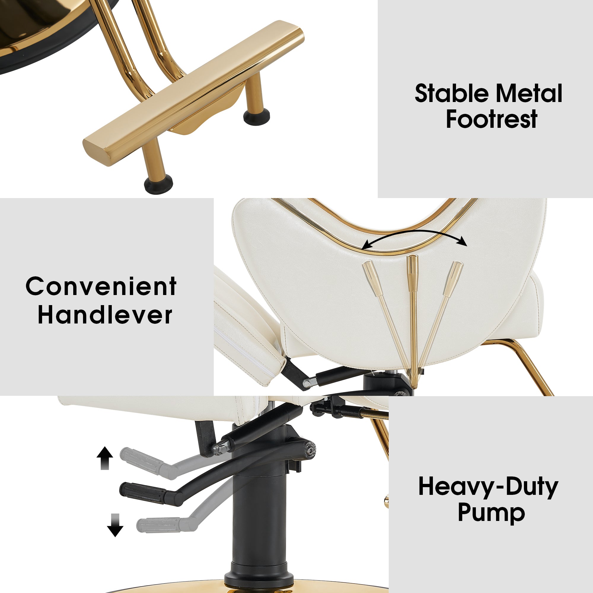 BarberPub Barber Chair for Hair Stylist, All Purpose Reclining Salon Hair Chair 9578