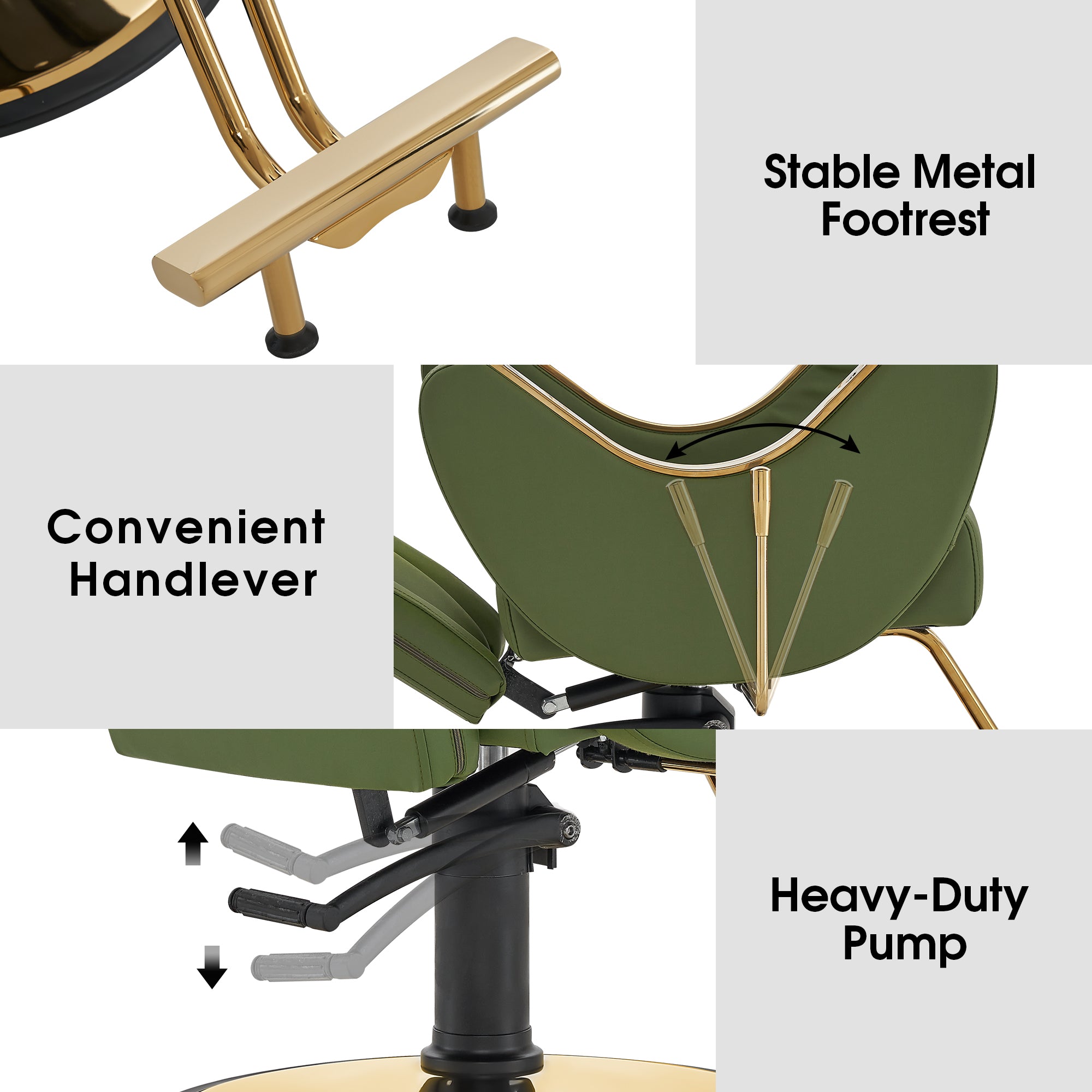 BarberPub Barber Chair for Hair Stylist, All Purpose Reclining Salon Hair Chair 9578