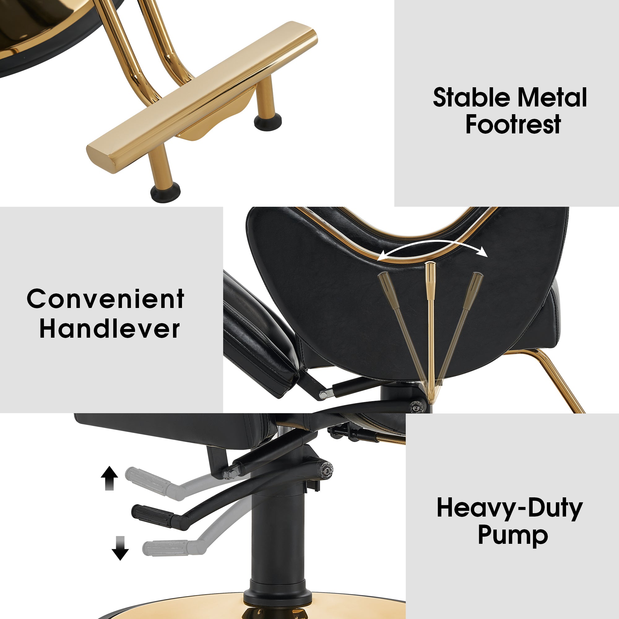 BarberPub Barber Chair for Hair Stylist, All Purpose Reclining Salon Hair Chair 9578