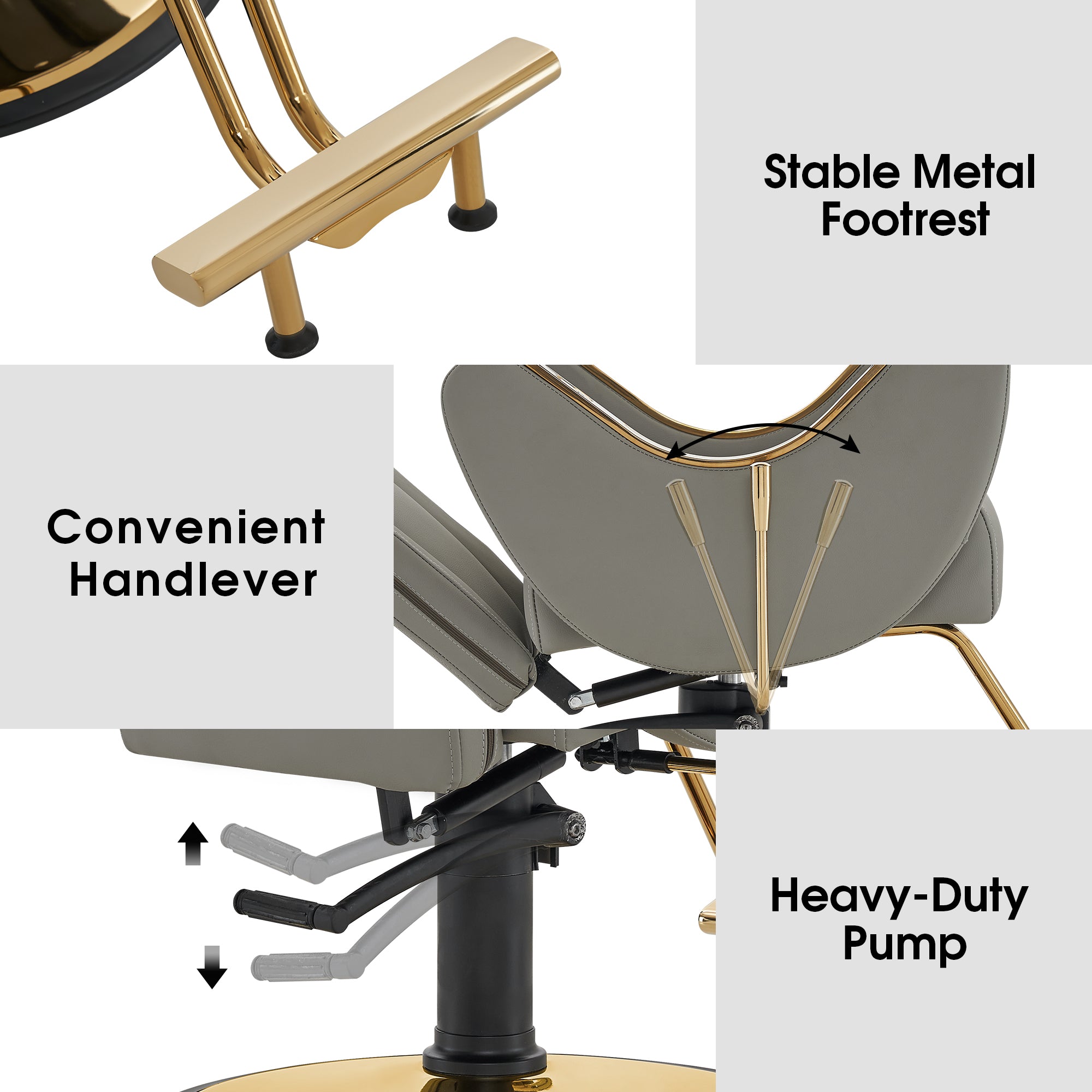 BarberPub Barber Chair for Hair Stylist, All Purpose Reclining Salon Hair Chair 9578