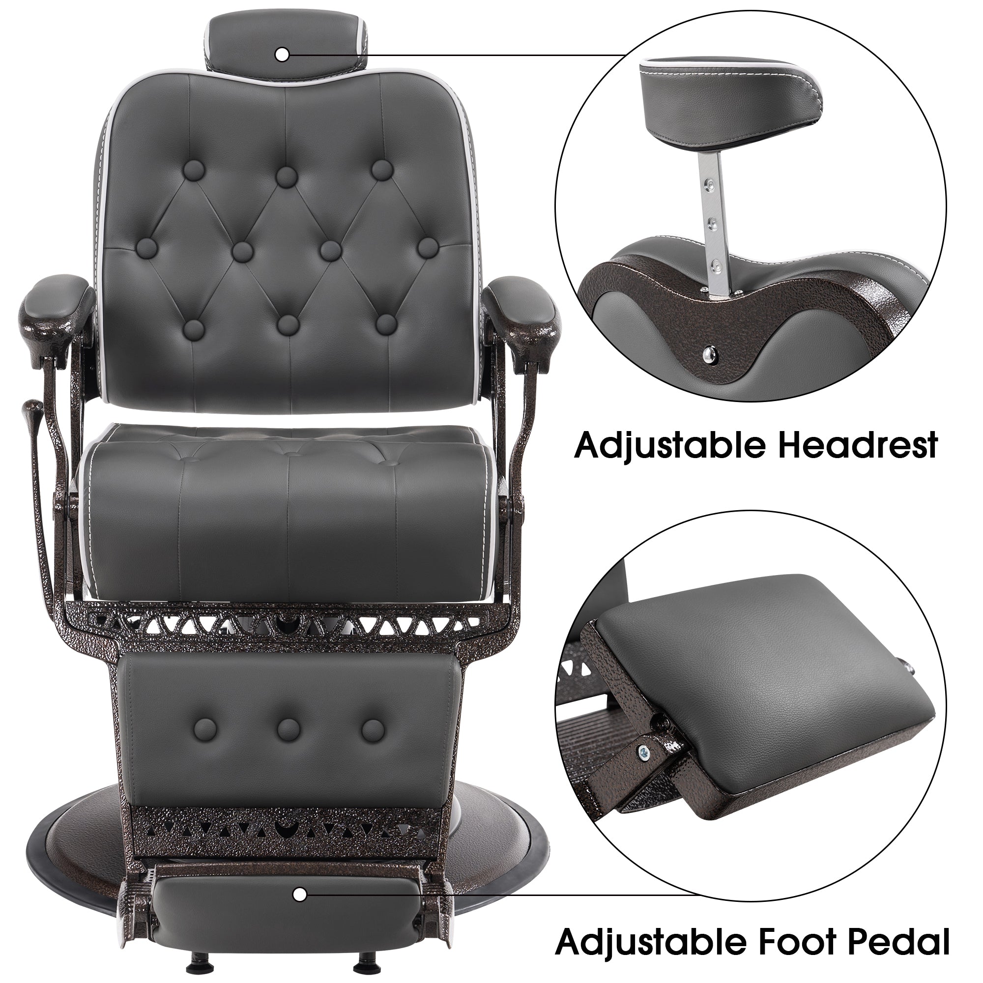 BarberPub All Purpose Barber Chair, Vintage Reclining Hydraulic Hair Salon Chair 9218