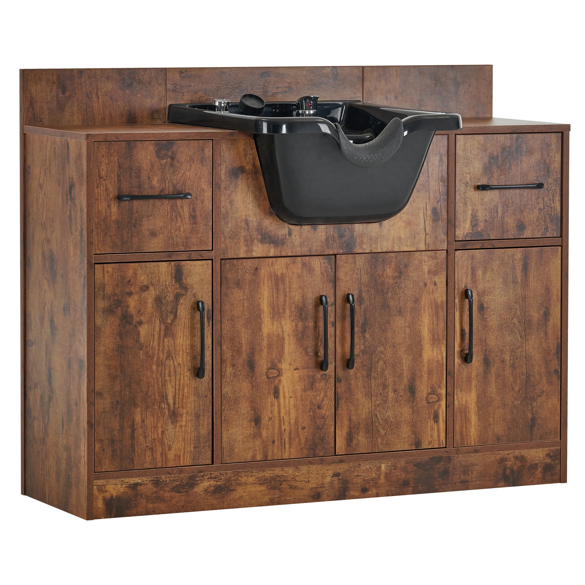 Barber Shampoo Storage Station for Hair Stylist, Salon Beauty Equipment with Backwash Sink 7139