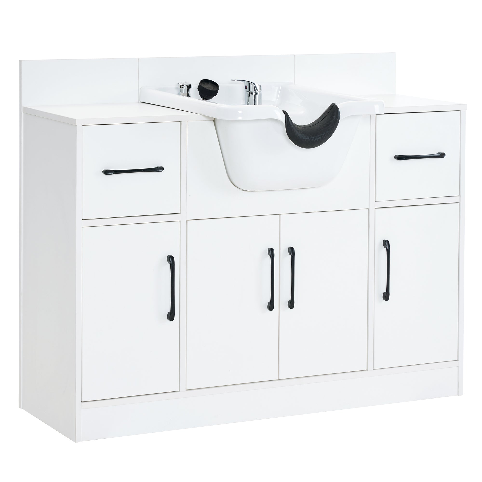 Barber Shampoo Storage Station for Hair Stylist, Salon Beauty Equipment with Backwash Sink 7139