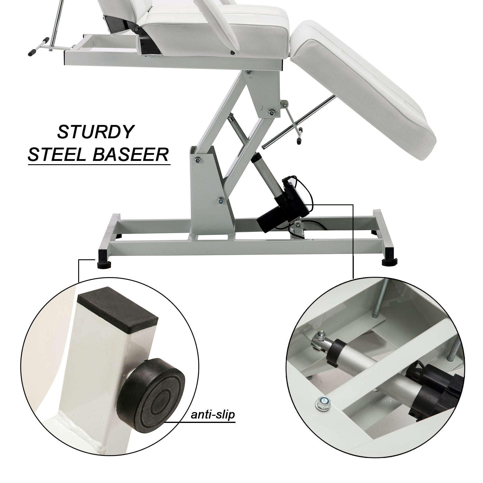 Barber Electric Massage Bed with One Motor for Height, Beauty Tattoo Chair, Salon Facial Adjustable Bed 0100